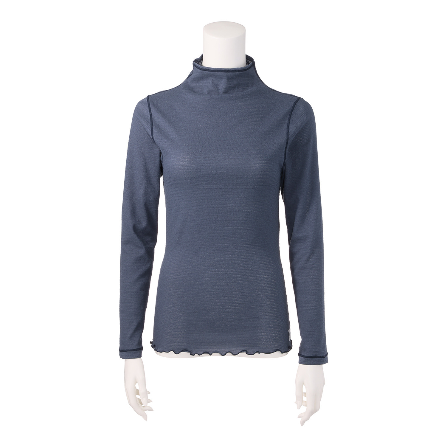 丸福ガーゼ 吸水速乾・抗菌防臭 綿モダール混 ボトルネック 長袖プルオーバー