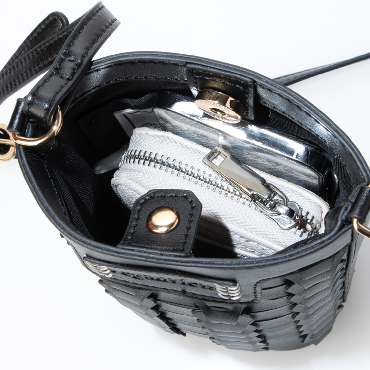 ヴィーガンヴュー Ｖメッシュ バケツ型 スマホポシェット