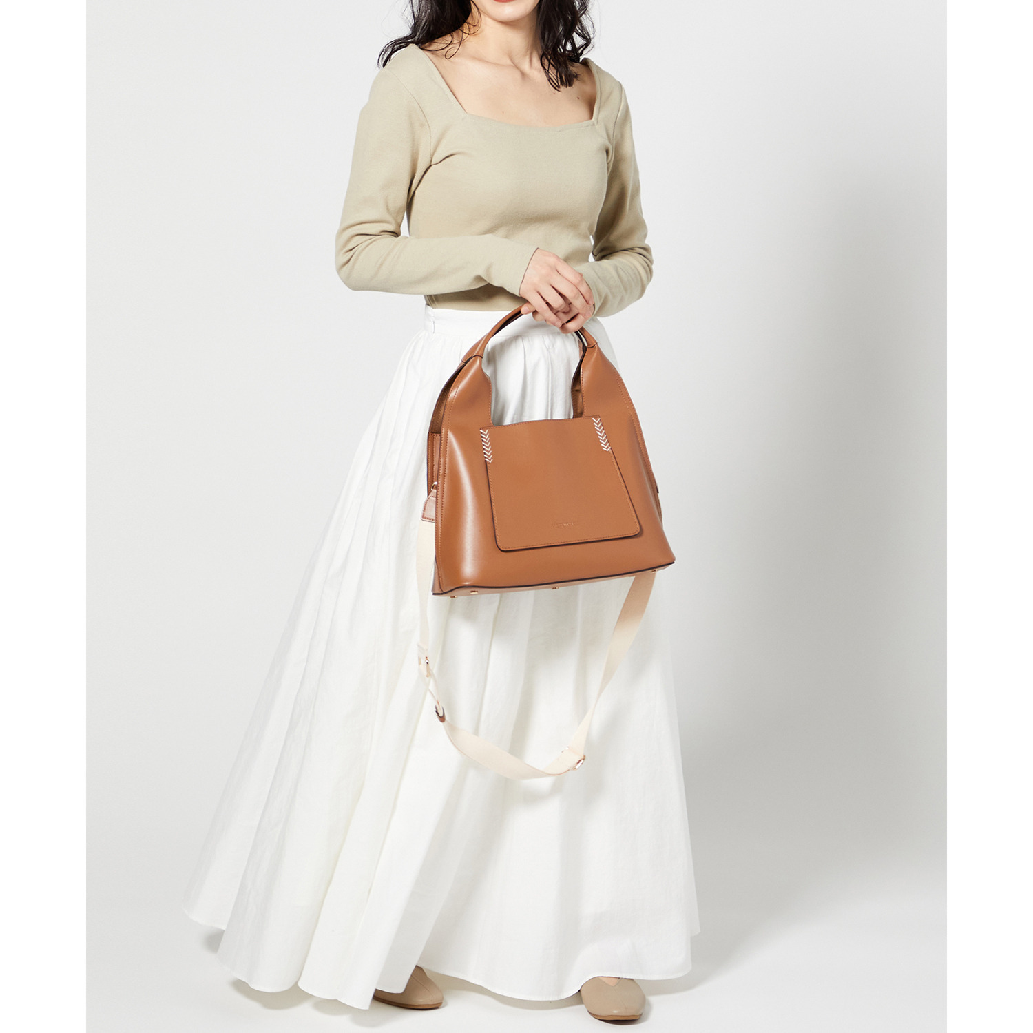 ヴィーガンヴュー 人工皮革 ２ウェイ ミニトートバッグ