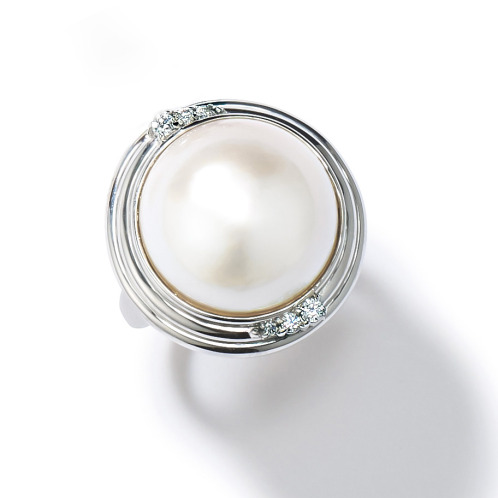 岩崎美智子コレクション シルバー 16mmUP マベパール&CZ リング 岩崎美智子コレクション シルバー 16mmUP マベパール&CZ リング