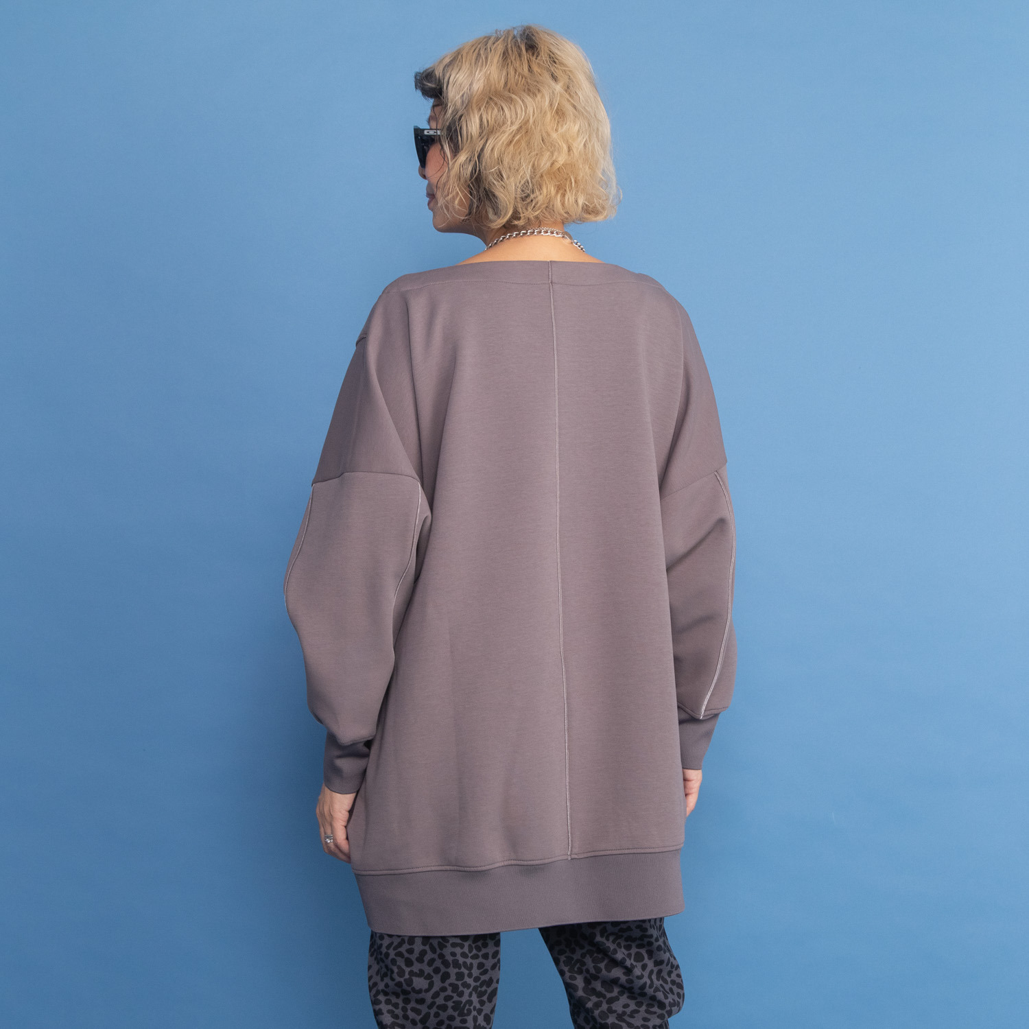 ヨーコモリモト べロアパイピングで カジュアルを格上げ デザインチュニック