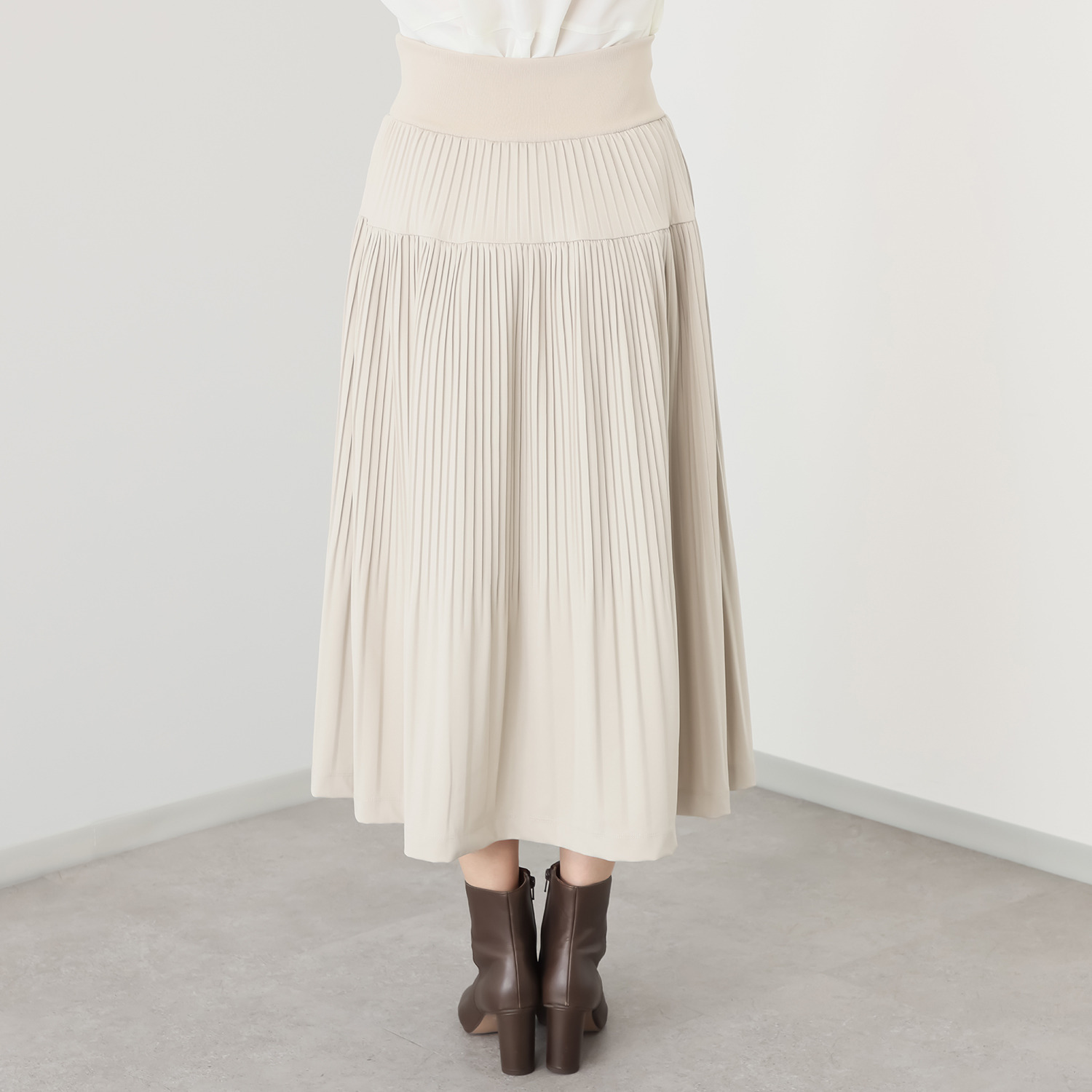 ヨーコモリモト プリーツ＆ティアード ２ウェイデザイン ロングスカート