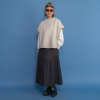 ヨーコモリモト プリーツ＆ティアード ２ウェイデザイン ロングスカート