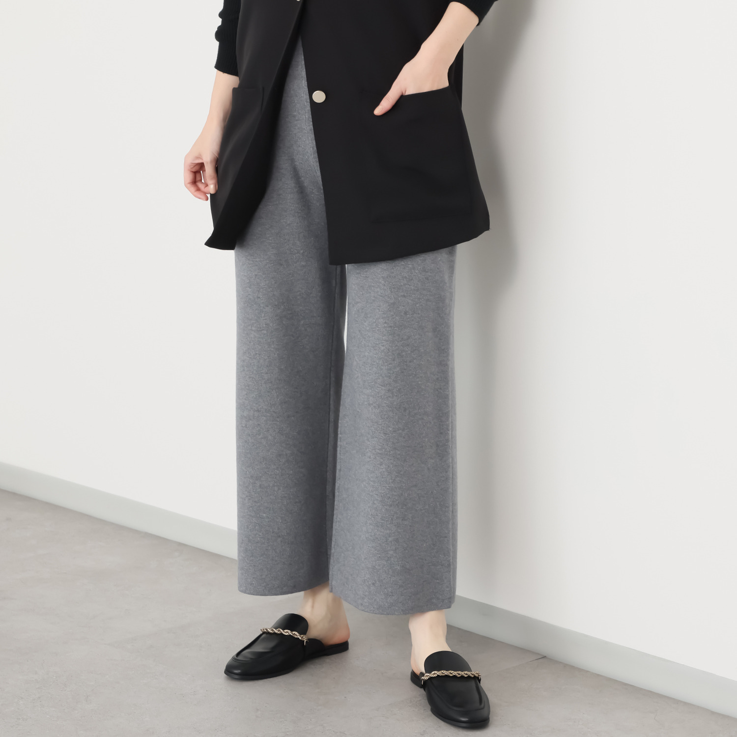 バーチ　ドゥエ 快適着心地！ ニットワイドパンツ