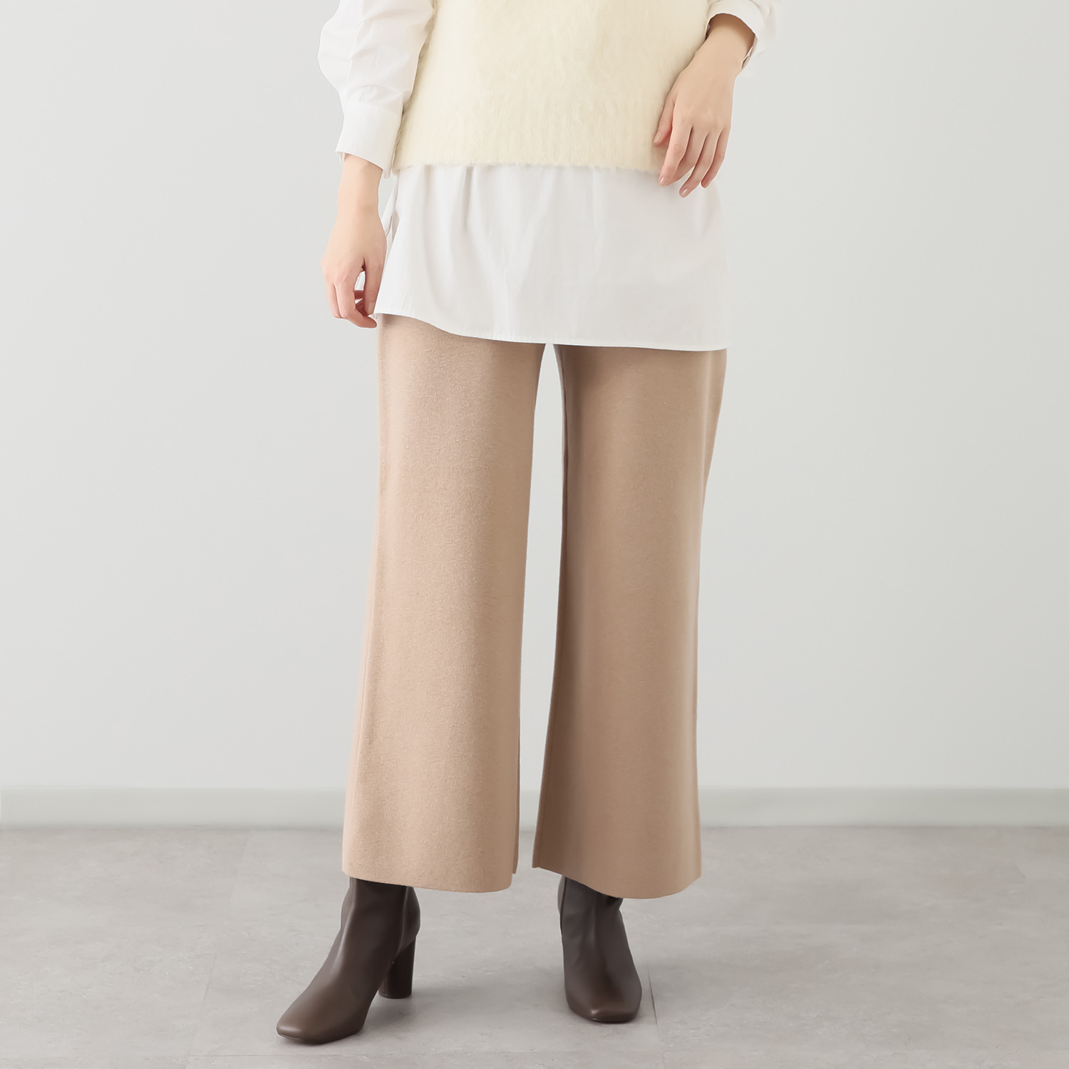 バーチ　ドゥエ 快適着心地！ ニットワイドパンツ