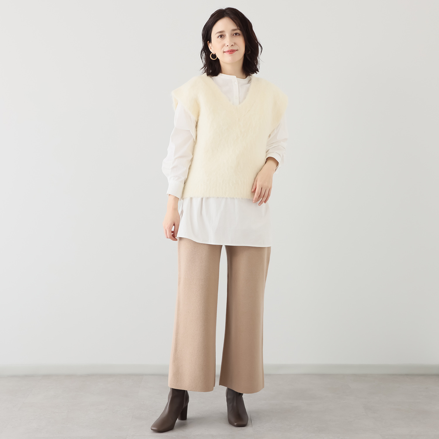 バーチ　ドゥエ 快適着心地！ ニットワイドパンツ