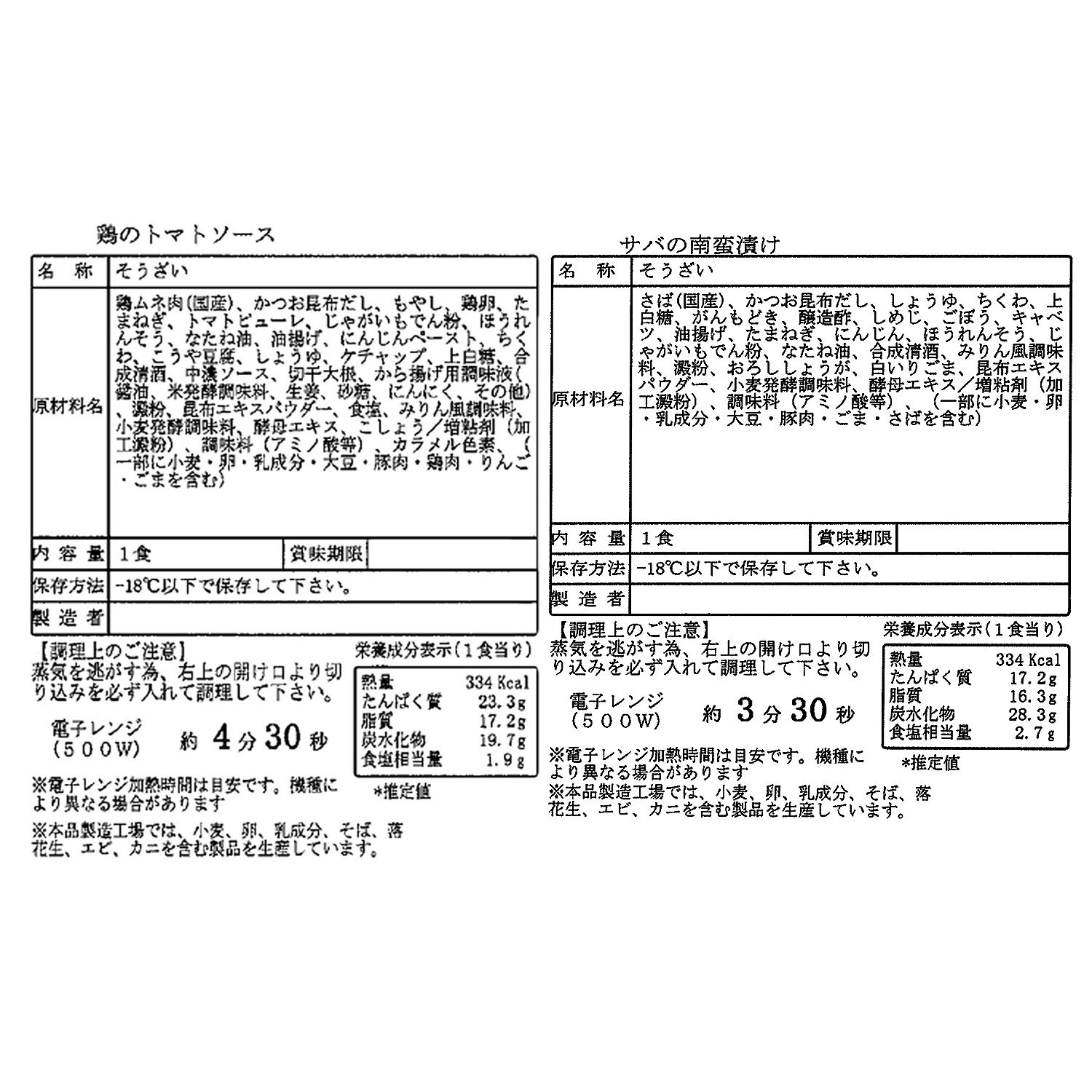 電子レンジで簡単 一度で４品楽しめる バランスおかず７食セット