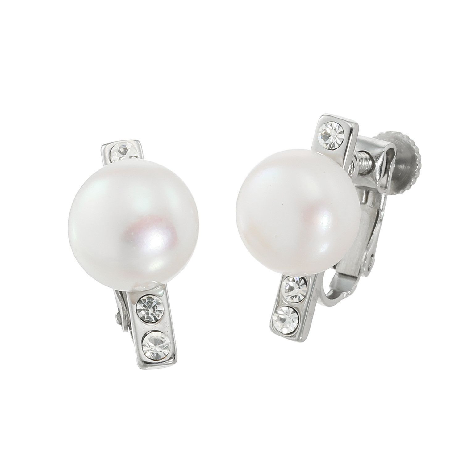 ＹＵＩＤＡＭＡ 淡水パール＆ プレシオサ社製 クリスタルガラス エレガントモードスタイル ステンレス イヤリング／ピアス