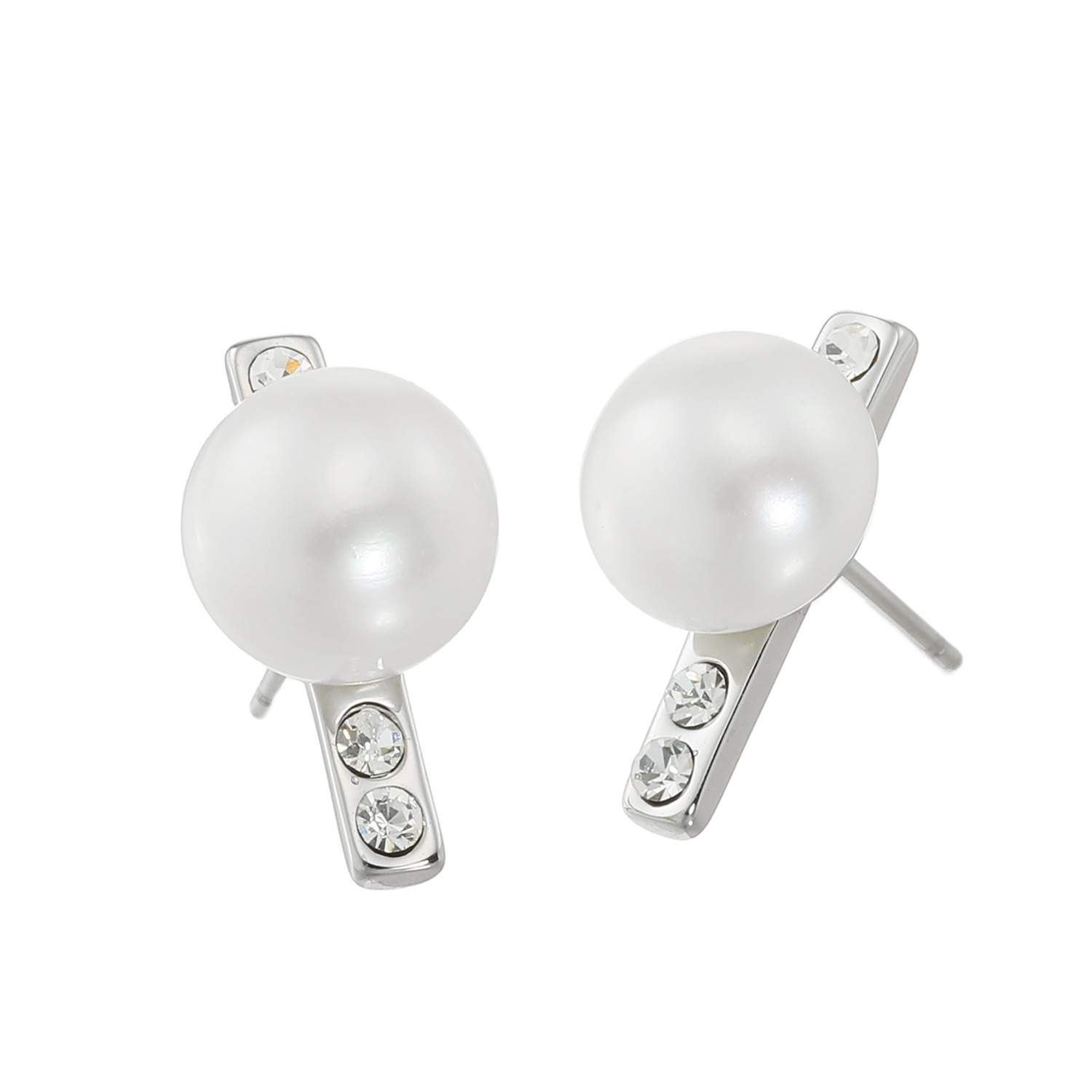 ＹＵＩＤＡＭＡ 淡水パール＆ プレシオサ社製 クリスタルガラス エレガントモードスタイル ステンレス イヤリング／ピアス