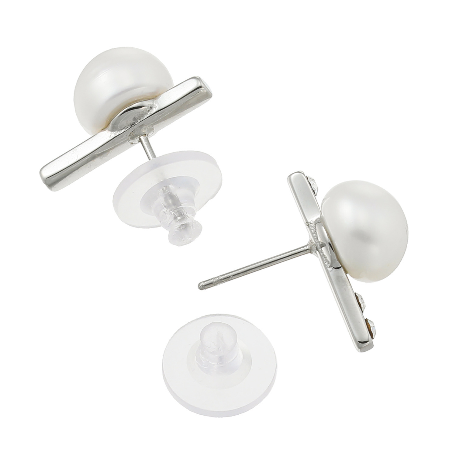 ＹＵＩＤＡＭＡ 淡水パール＆ プレシオサ社製 クリスタルガラス エレガントモードスタイル ステンレス イヤリング／ピアス