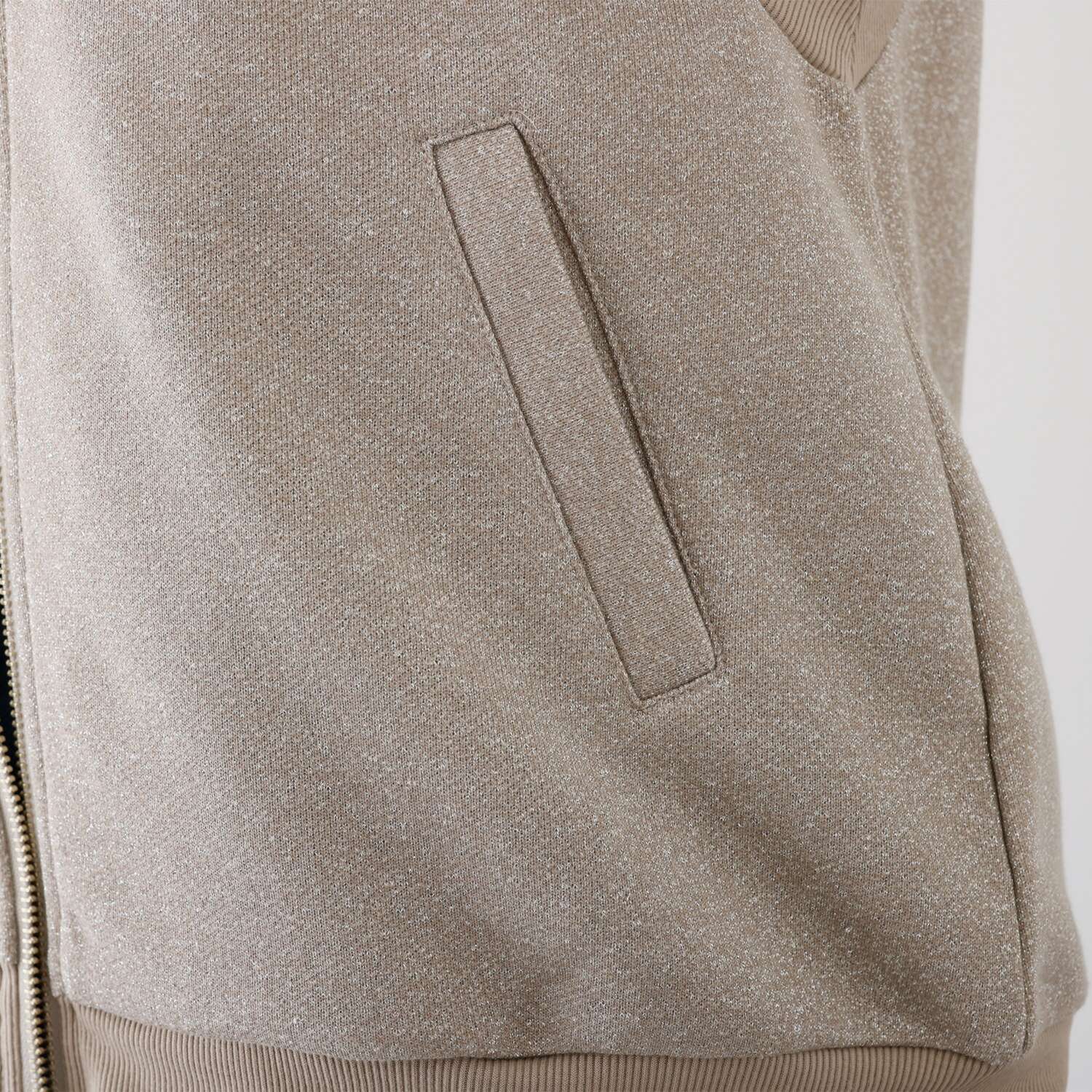 アンリック　オー　ブルー ラメ裏毛 コートインにも使える フーディージレ