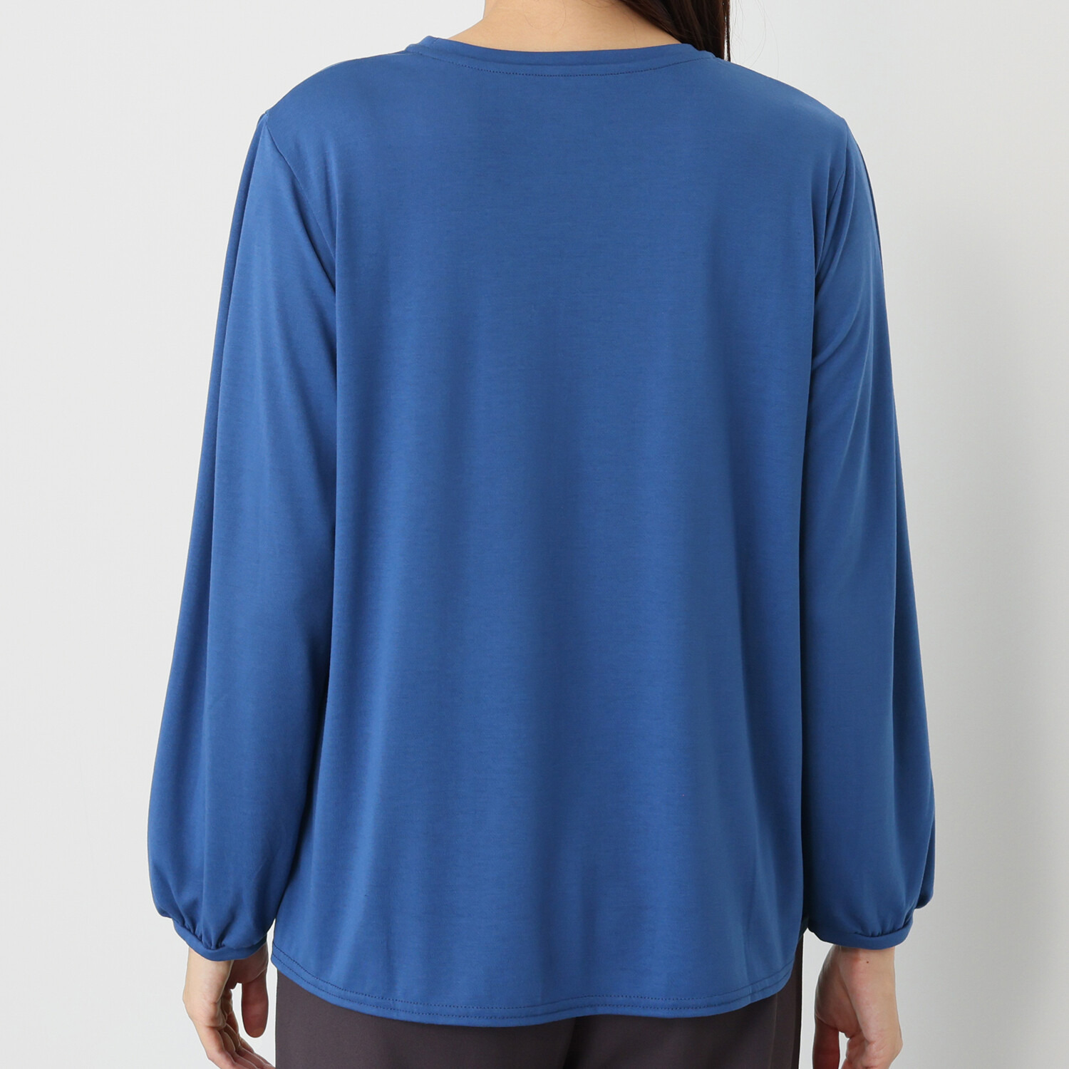 アンリック　オー　ブルー ソフト天竺 チュールレイヤード プルオーバー