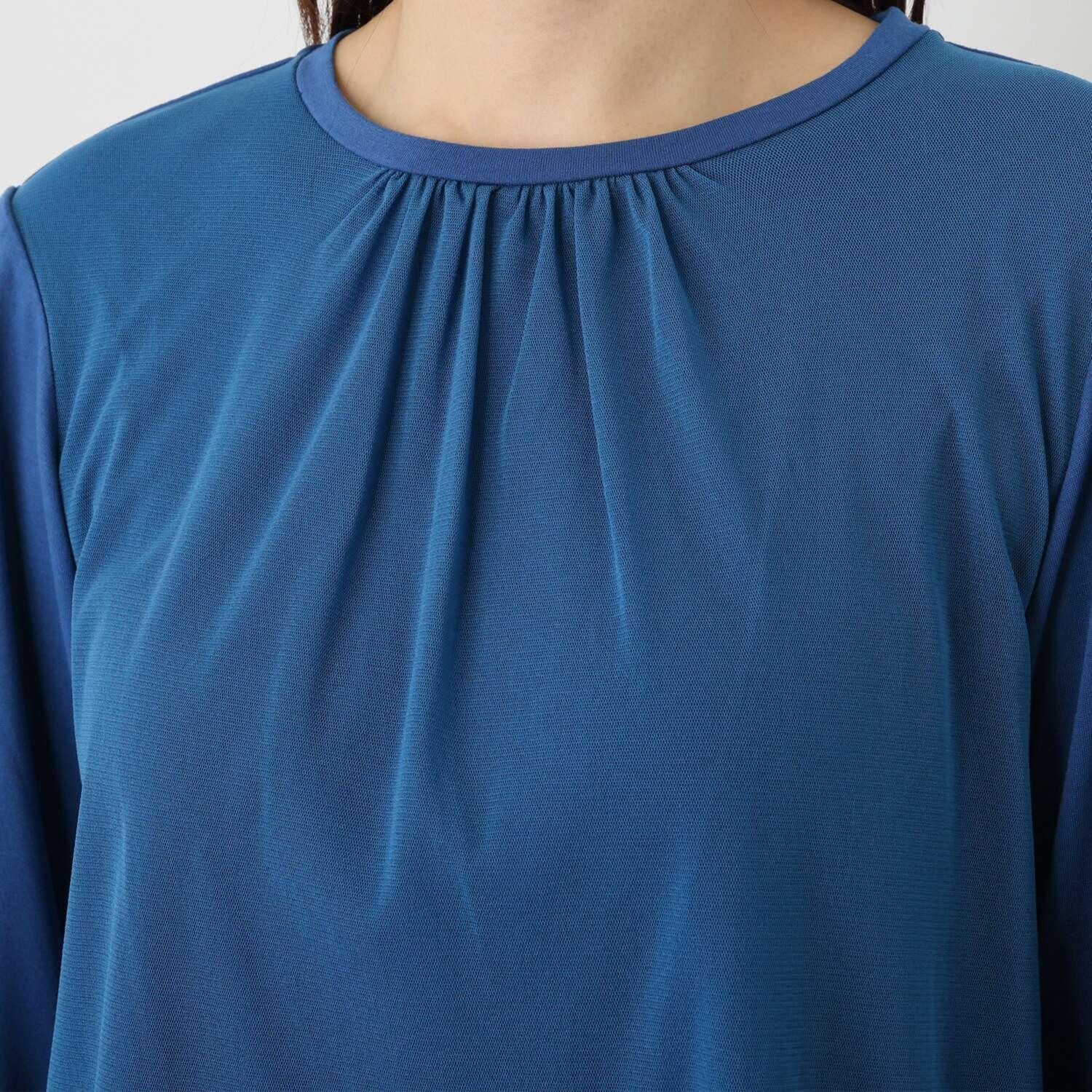 アンリック　オー　ブルー ソフト天竺 チュールレイヤード プルオーバー