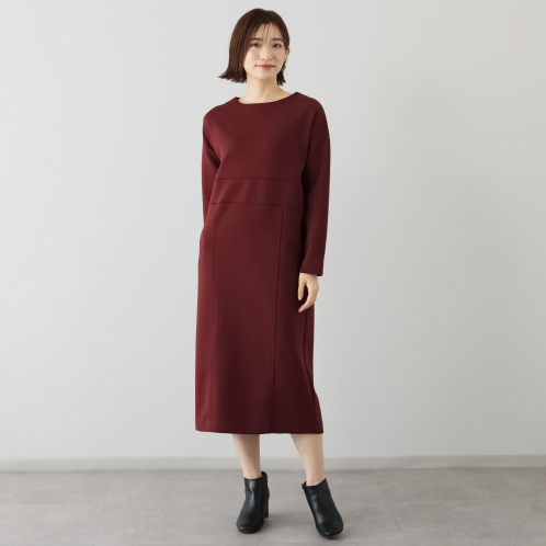 トマケトマ　ダンボールニット　ウエスト切替　ワンピース