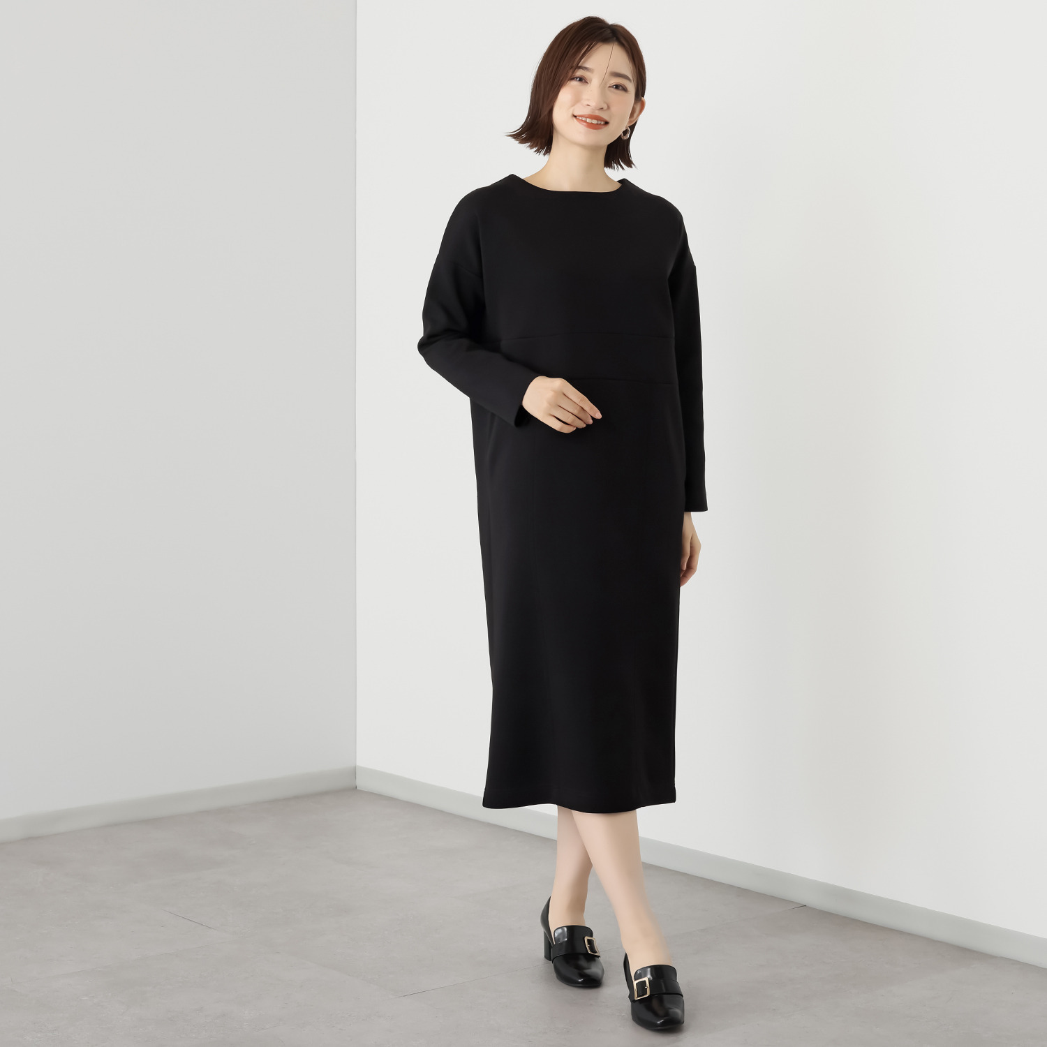 トマケトマ ダンボールニット ウエスト切替 ワンピース