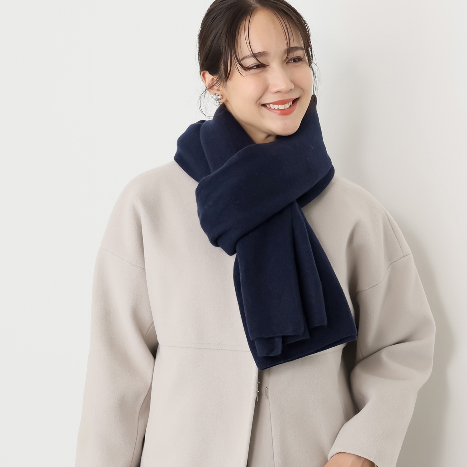 エヌエフ 自社牧場で育った ウール１００％ ニットストール