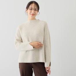 エヌエフ 自社牧場で育った ウール１００％ 畦編プルオーバー