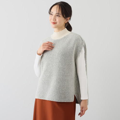 エヌエフ　自社牧場で育った　ウール１００％　畦編ベスト