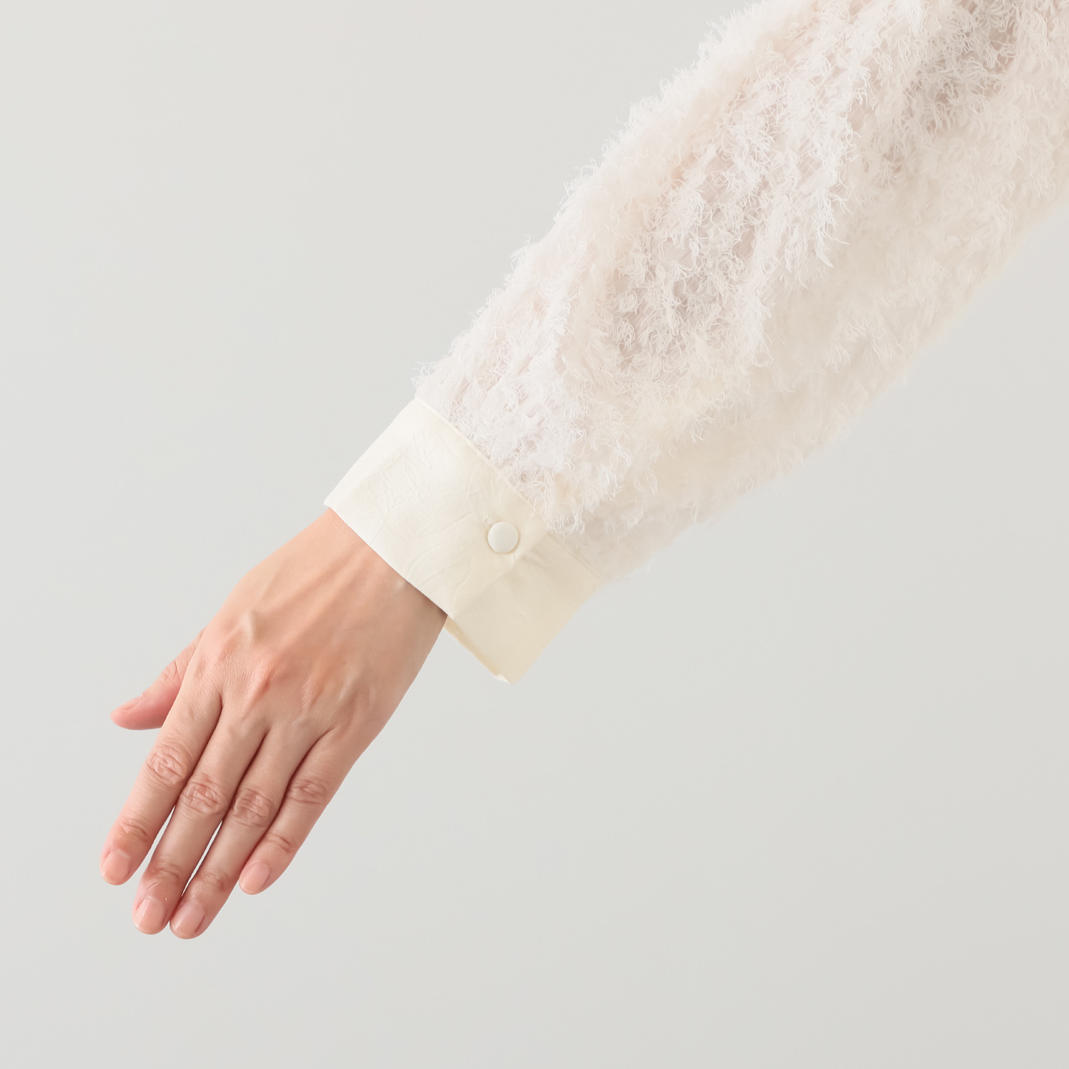 ミューリエ つやっ、とろっ、ふわっの ３重奏 異素材コンビブラウス