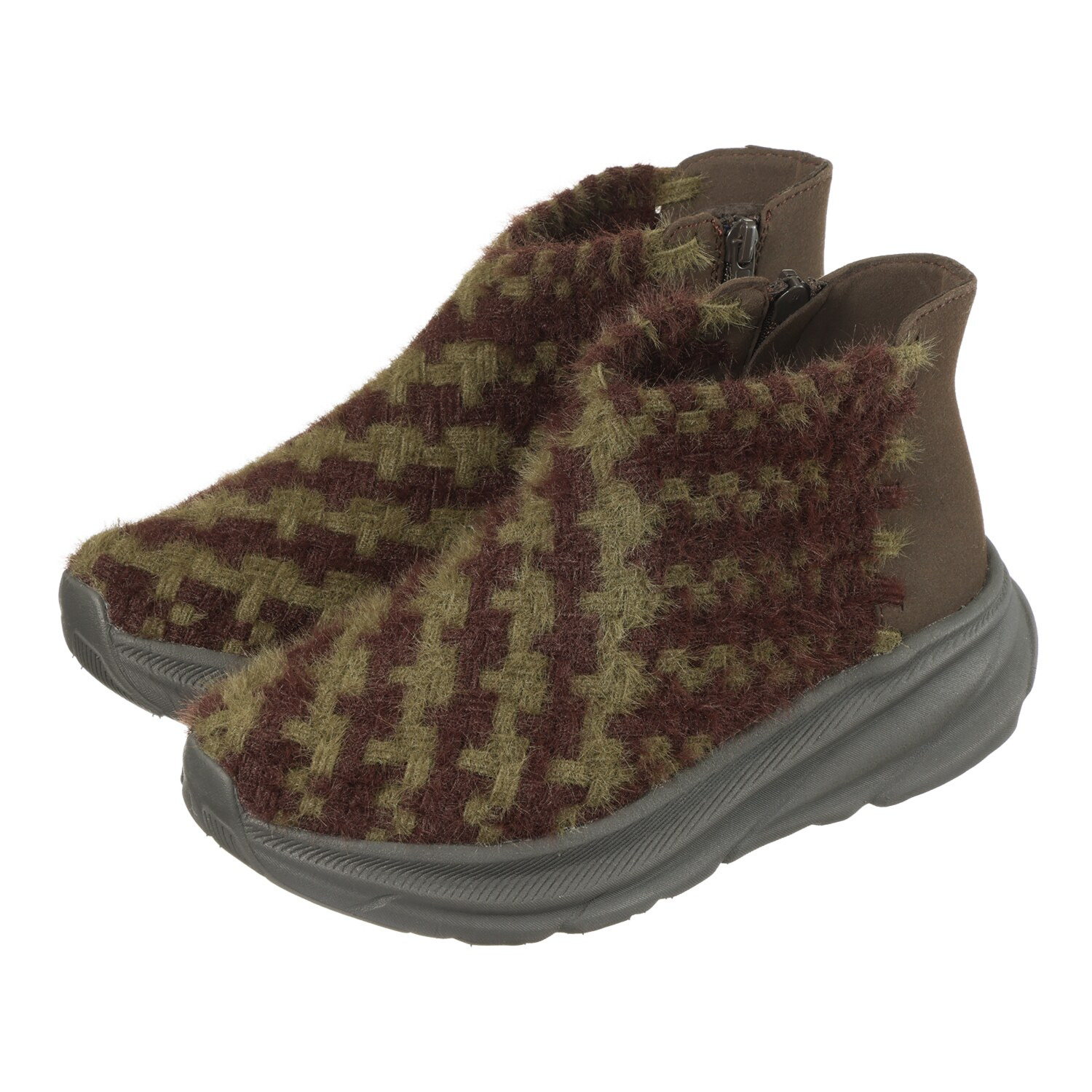 ゴムゴム ブランド誕生１０周年 新素材！　洗える ふわもこゴムメッシュ 厚底ショートブーツ