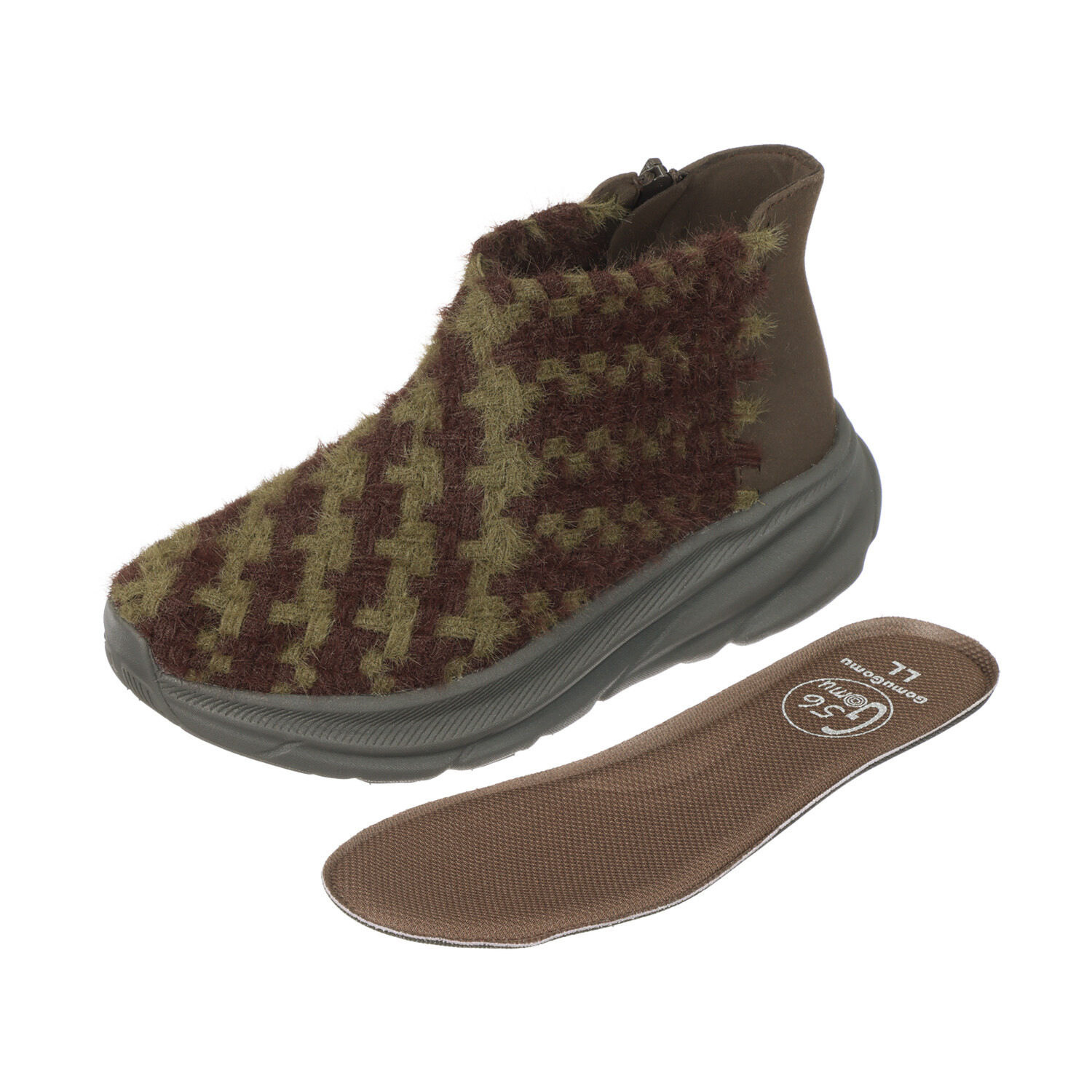 ゴムゴム ブランド誕生１０周年 新素材！　洗える ふわもこゴムメッシュ 厚底ショートブーツ