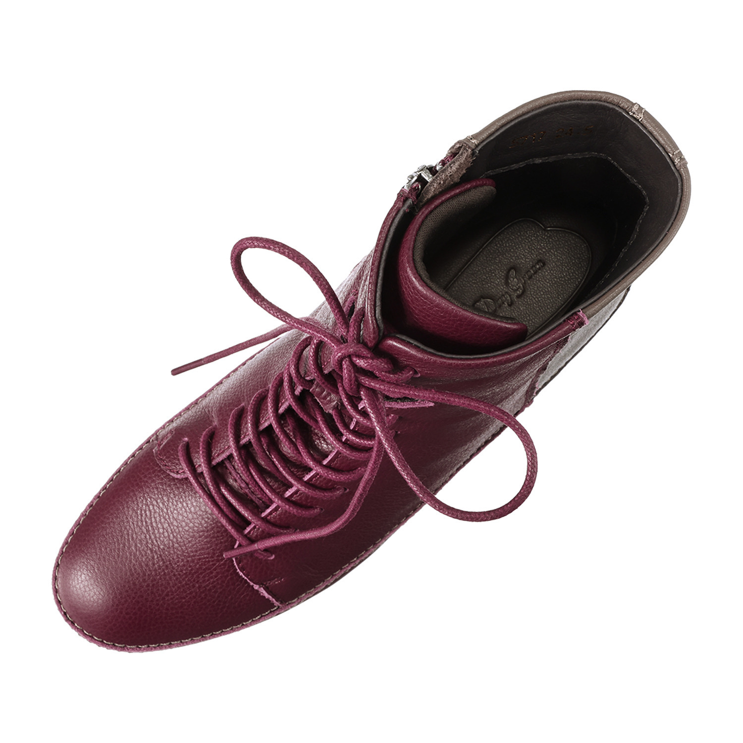 ヒナ　デイグリーン 日本製 上質牛革が奏でる 大人のレースアップ インヒール調ブーツ