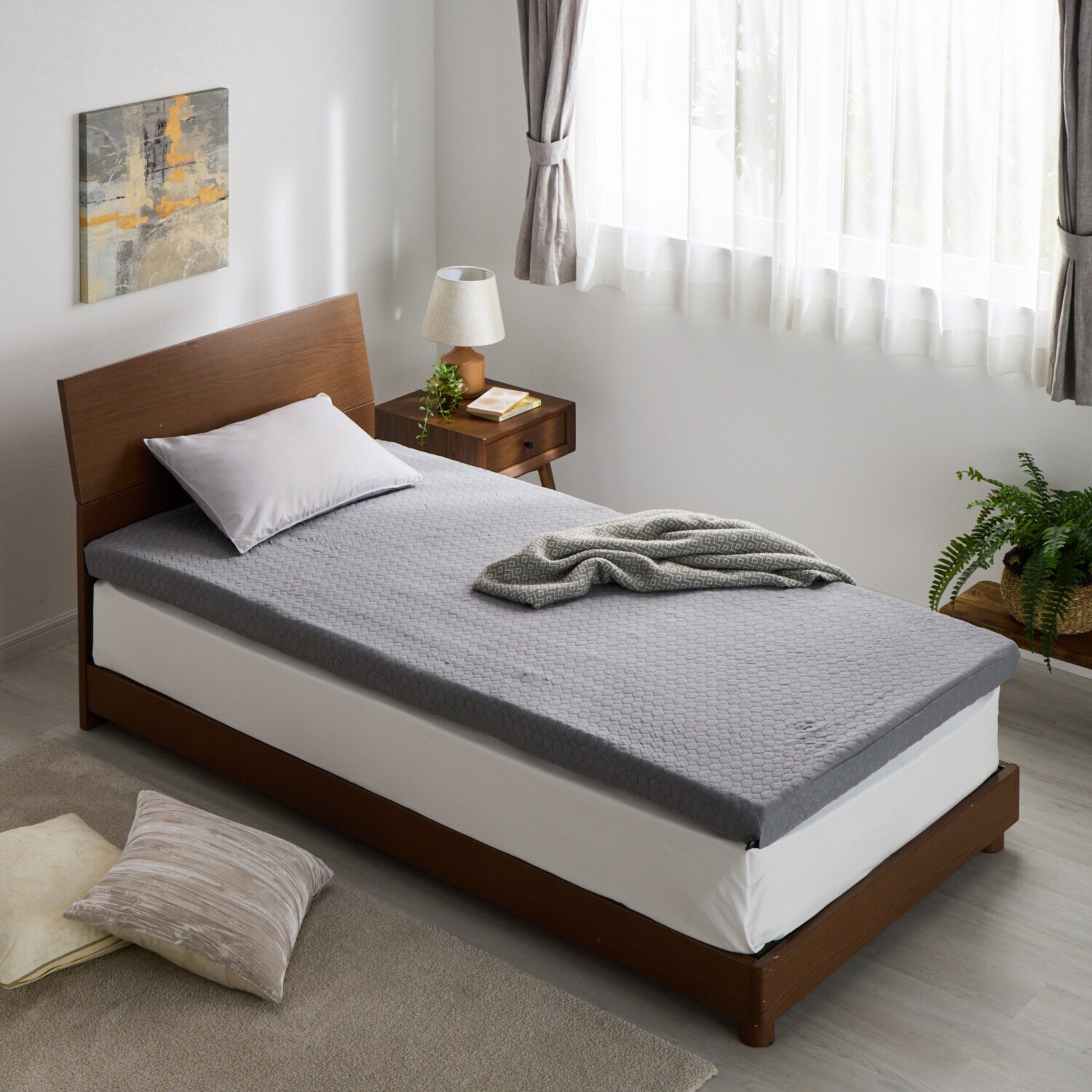 エコラテライズ ２層構造 三つ折りマットレス 専用シーツ ＜ダブル＞