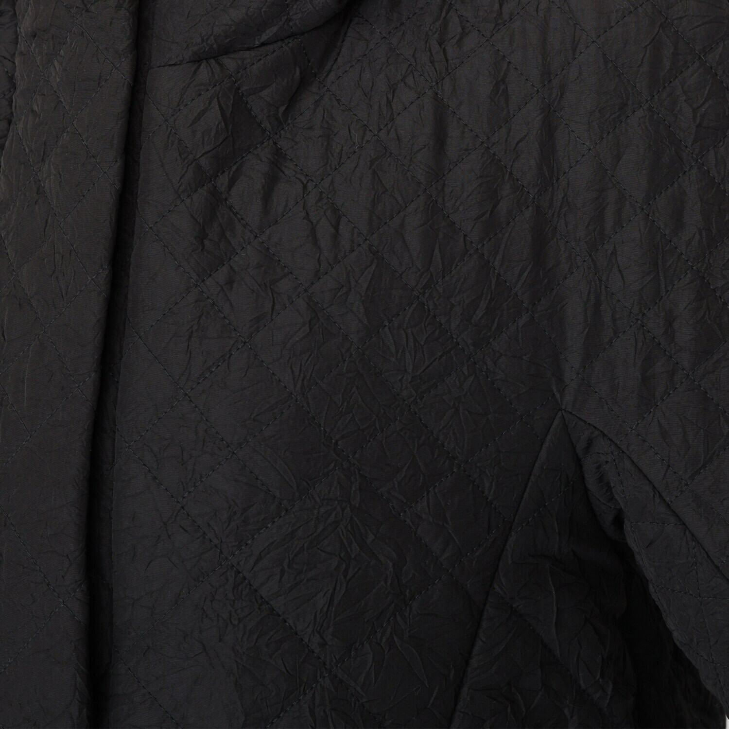 元町ゼラール ワッシャータフタ グラデーションキルト ミドル丈フーディーコート