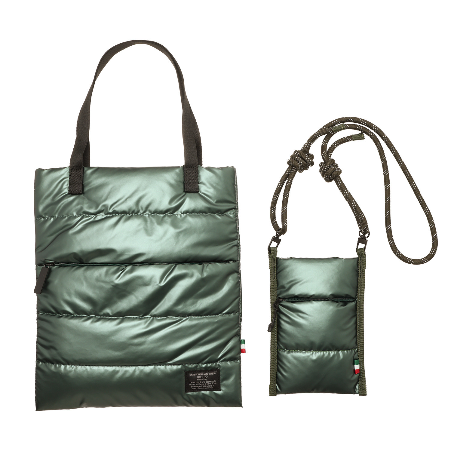 グッシオイタリー キルティング トートバッグ＆ ショルダーバッグセット