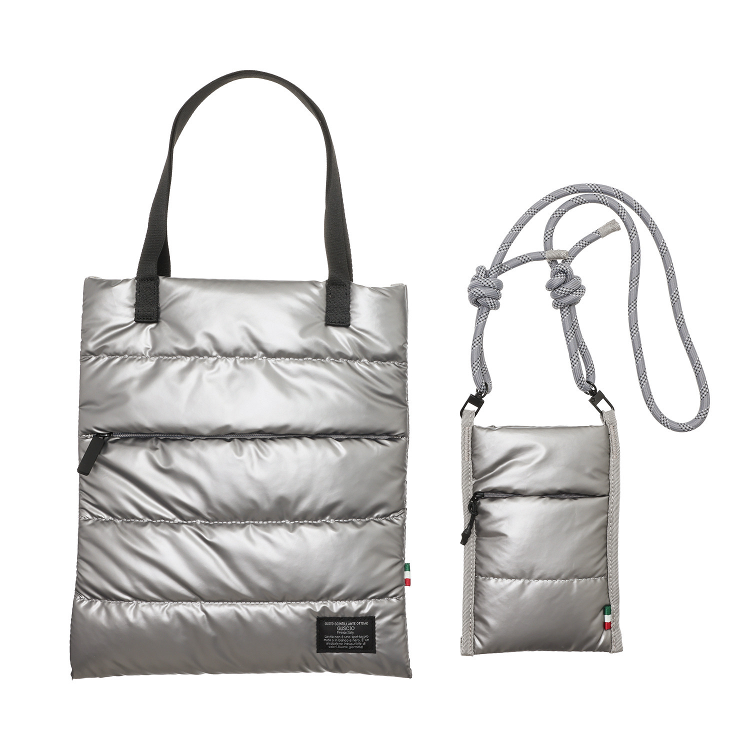 グッシオイタリー キルティング トートバッグ＆ ショルダーバッグセット