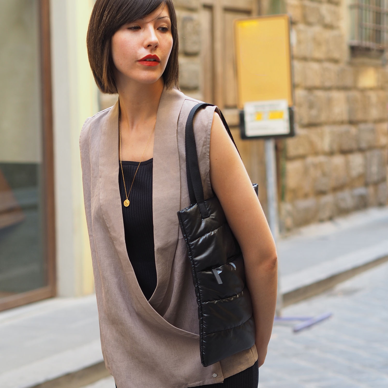 グッシオイタリー キルティング トートバッグ＆ ショルダーバッグセット