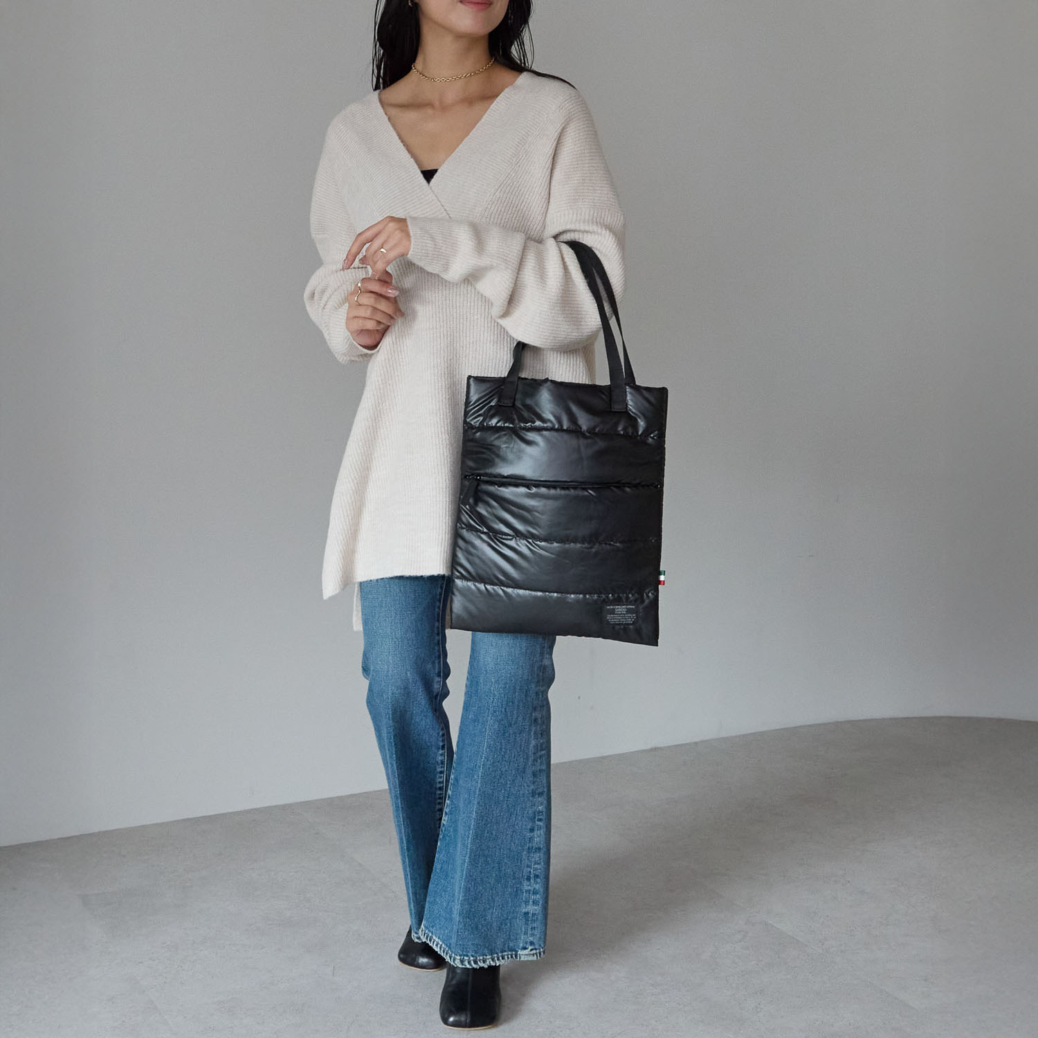 グッシオイタリー キルティング トートバッグ＆ ショルダーバッグセット