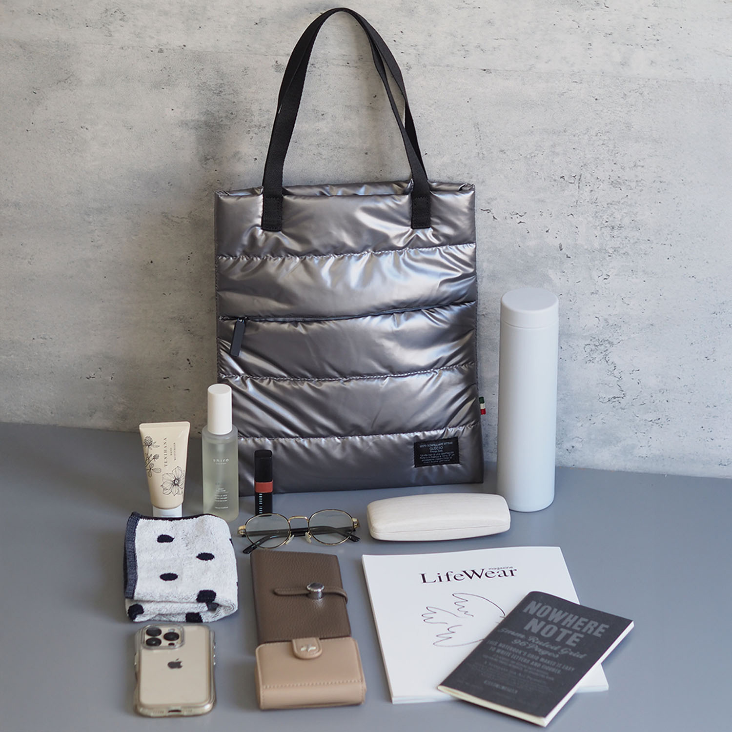 グッシオイタリー キルティング トートバッグ＆ ショルダーバッグセット