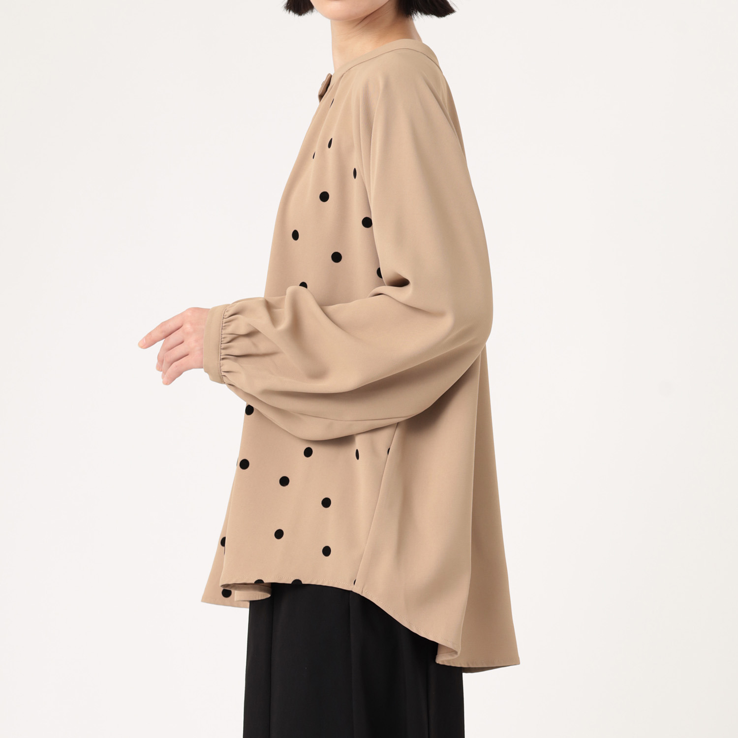 アリュメット ドットフロッキーブラウス