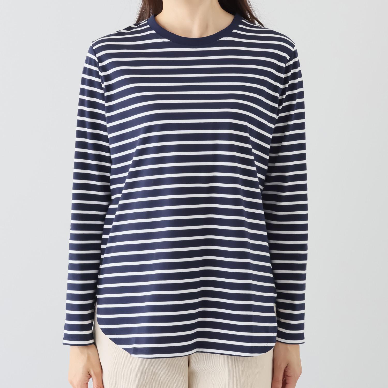 亀　恭子セレクト！ シャルルポ 日本製 ギザコットン混 長袖プルオーバー