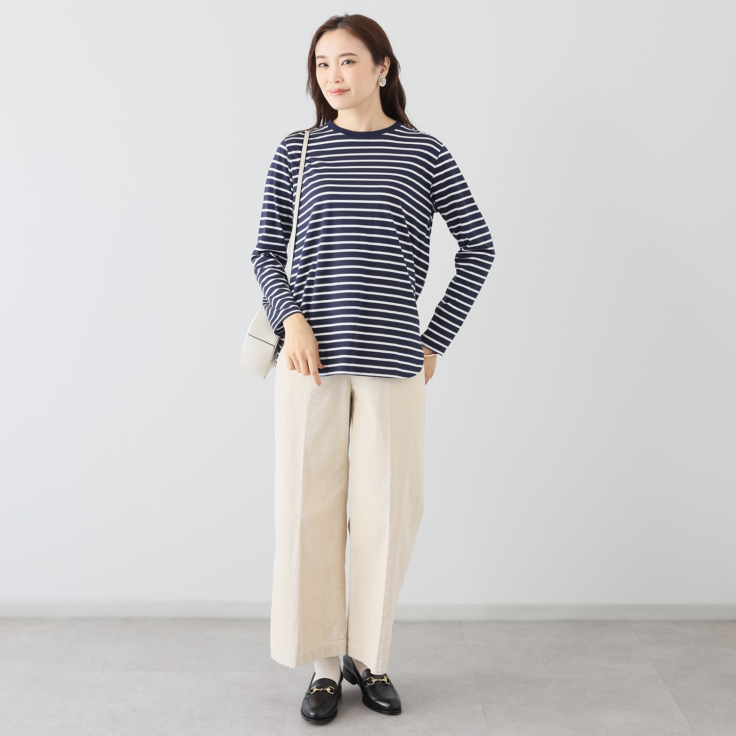 亀　恭子セレクト！ シャルルポ 日本製 ギザコットン混 長袖プルオーバー