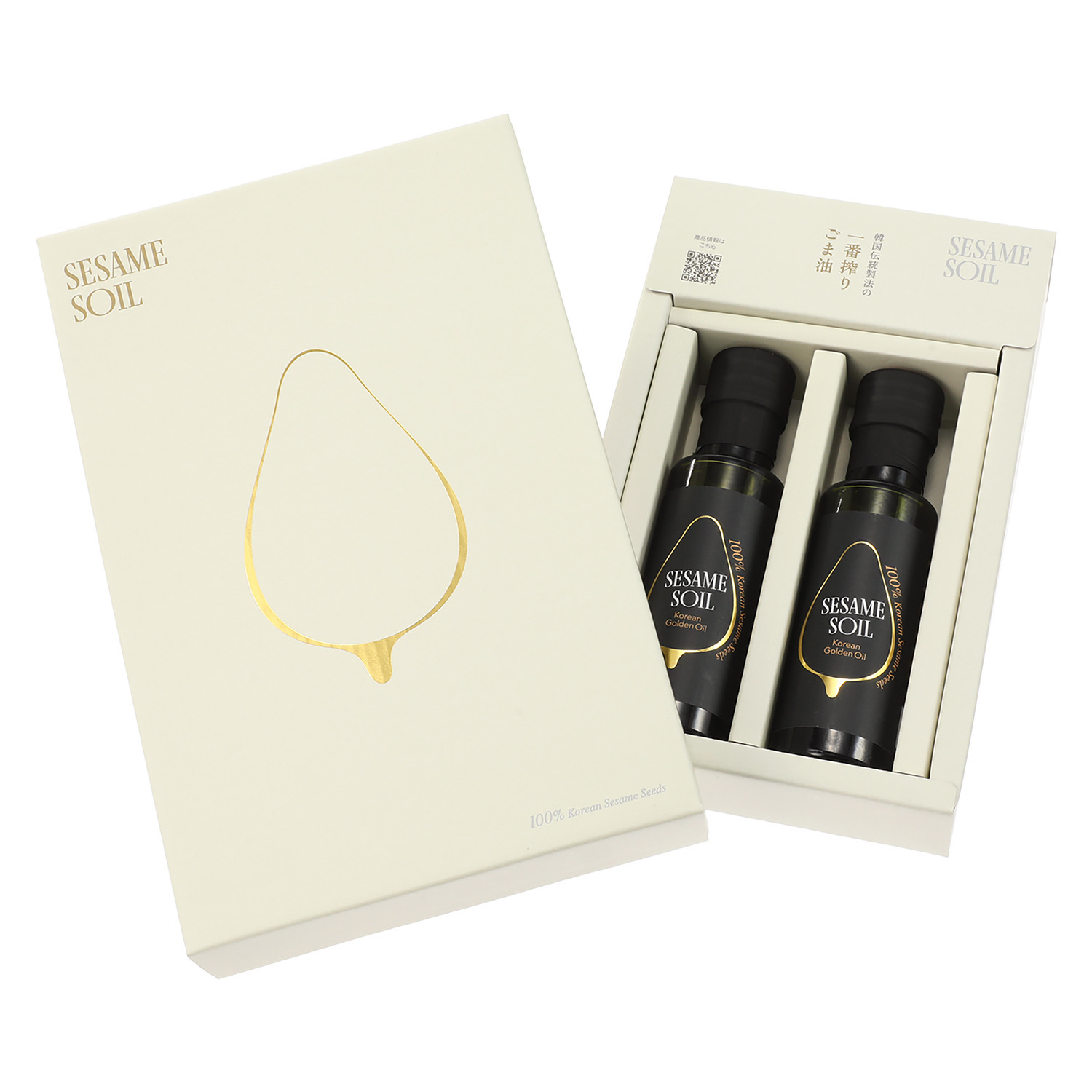 韓国伝統圧搾の 一番搾りごま油 いつものお食事にひとかけ “セサミソイル” ２本セット