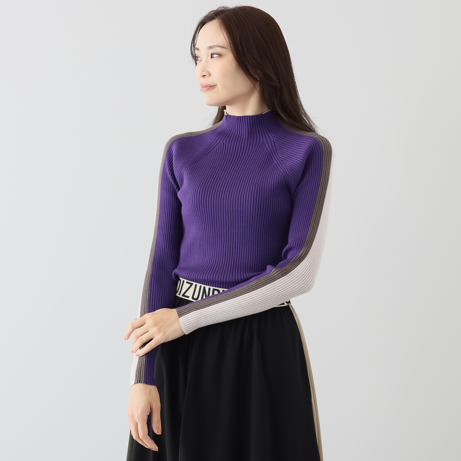 コイビトミサキ 前後２ウェイ 配色ニットプルオーバー