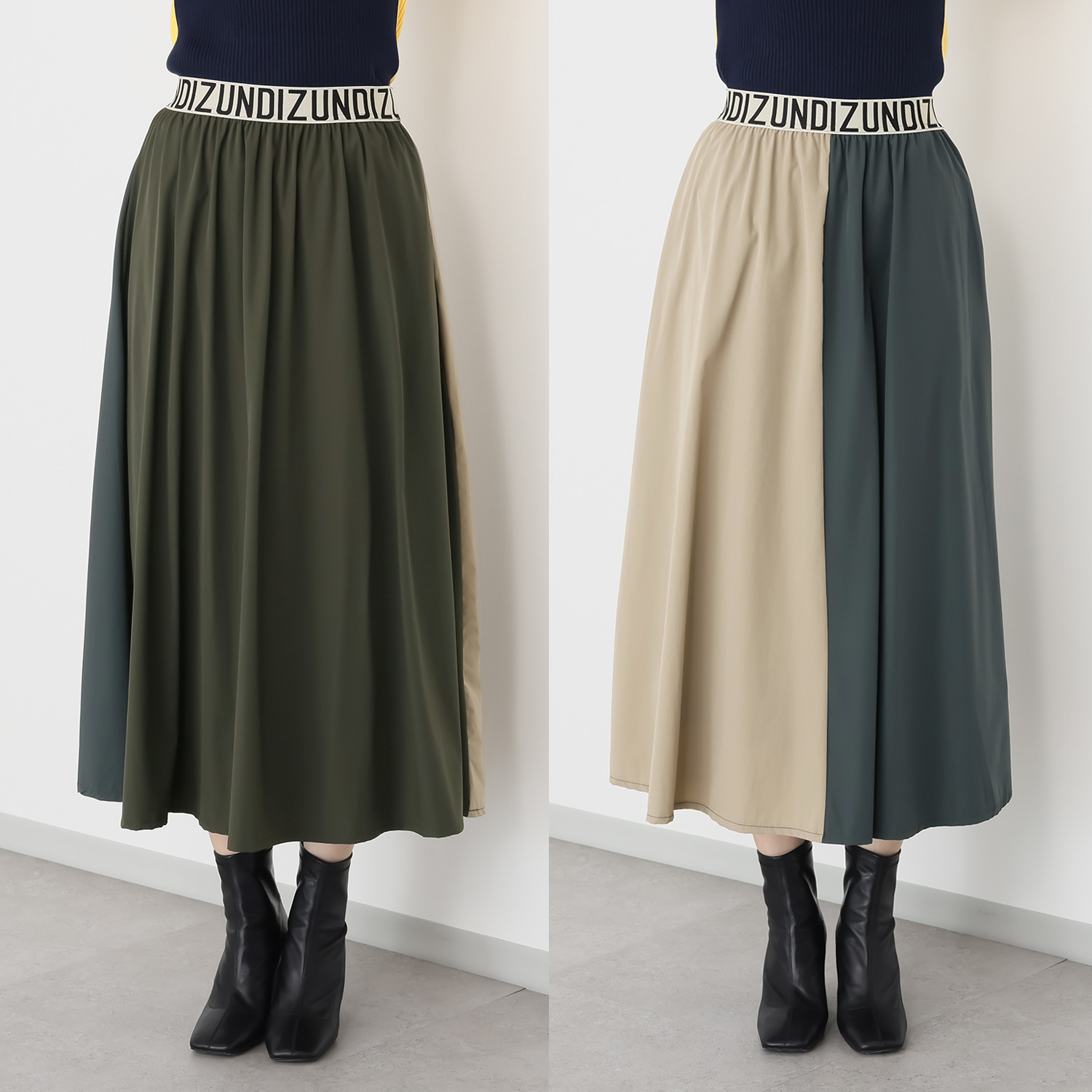 コイビトミサキ 前後２ウェイ 配色デザインスカート