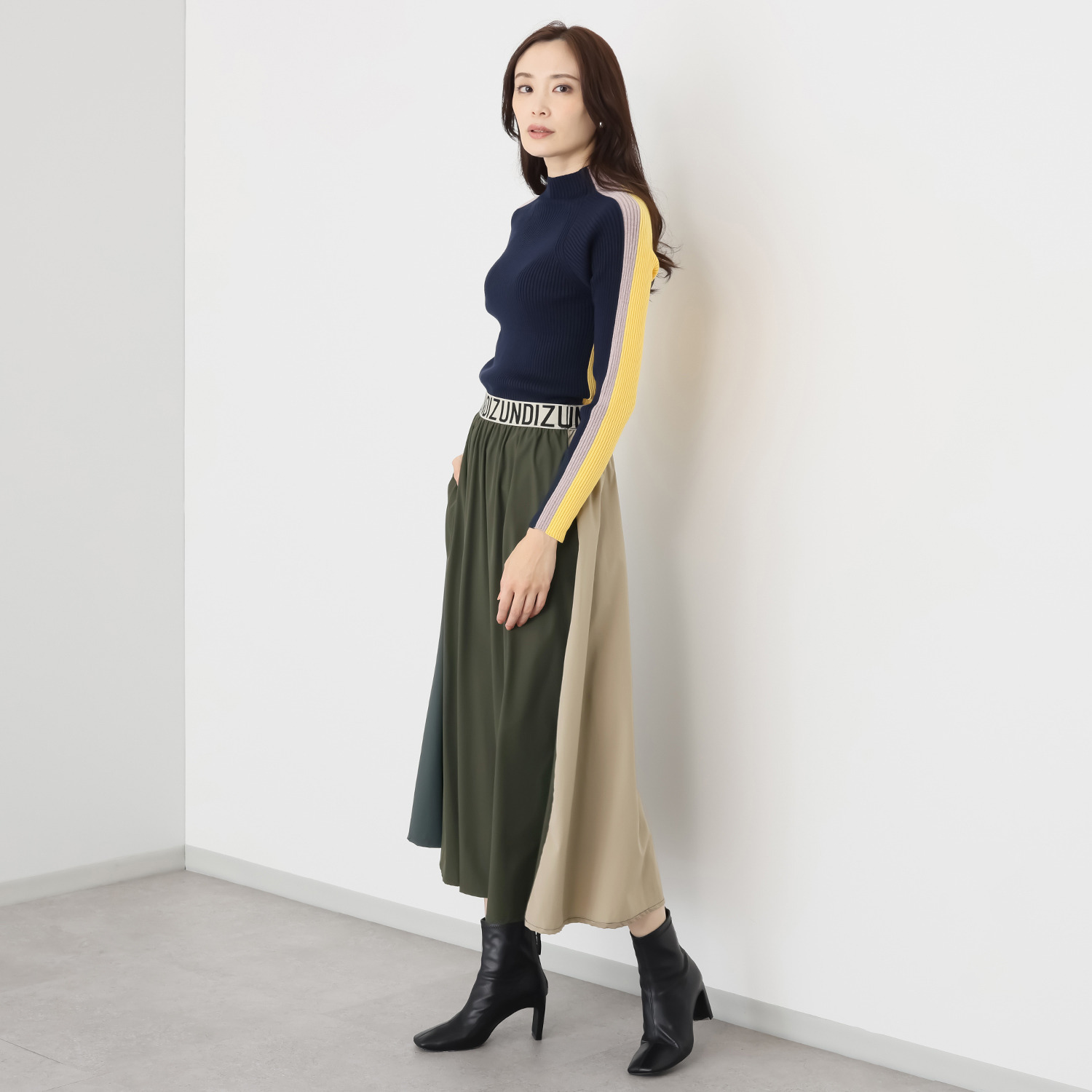 コイビトミサキ 前後２ウェイ 配色デザインスカート