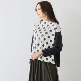 コイビトミサキ 異素材ドット切替 プルオーバー