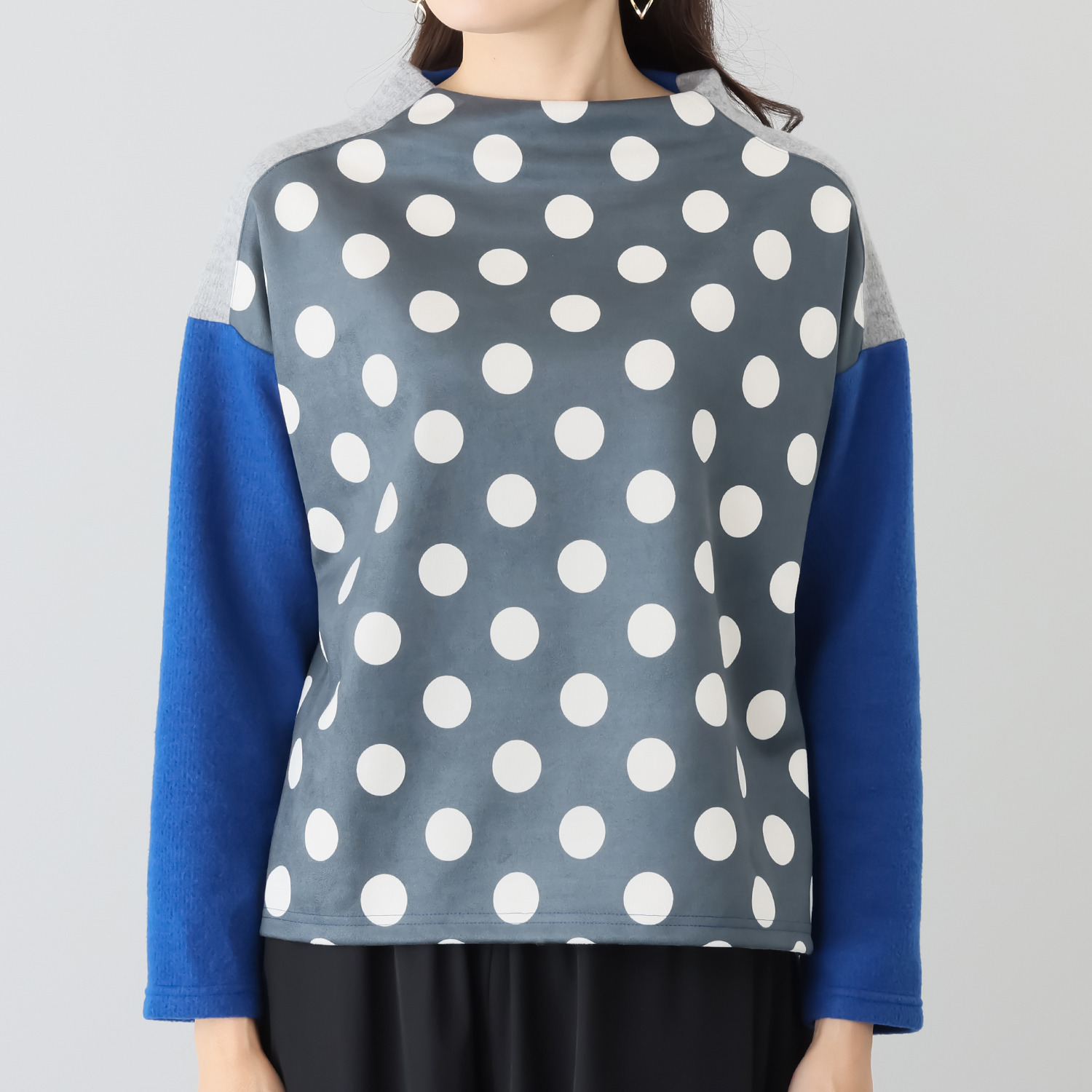 コイビトミサキ 異素材ドット切替 プルオーバー
