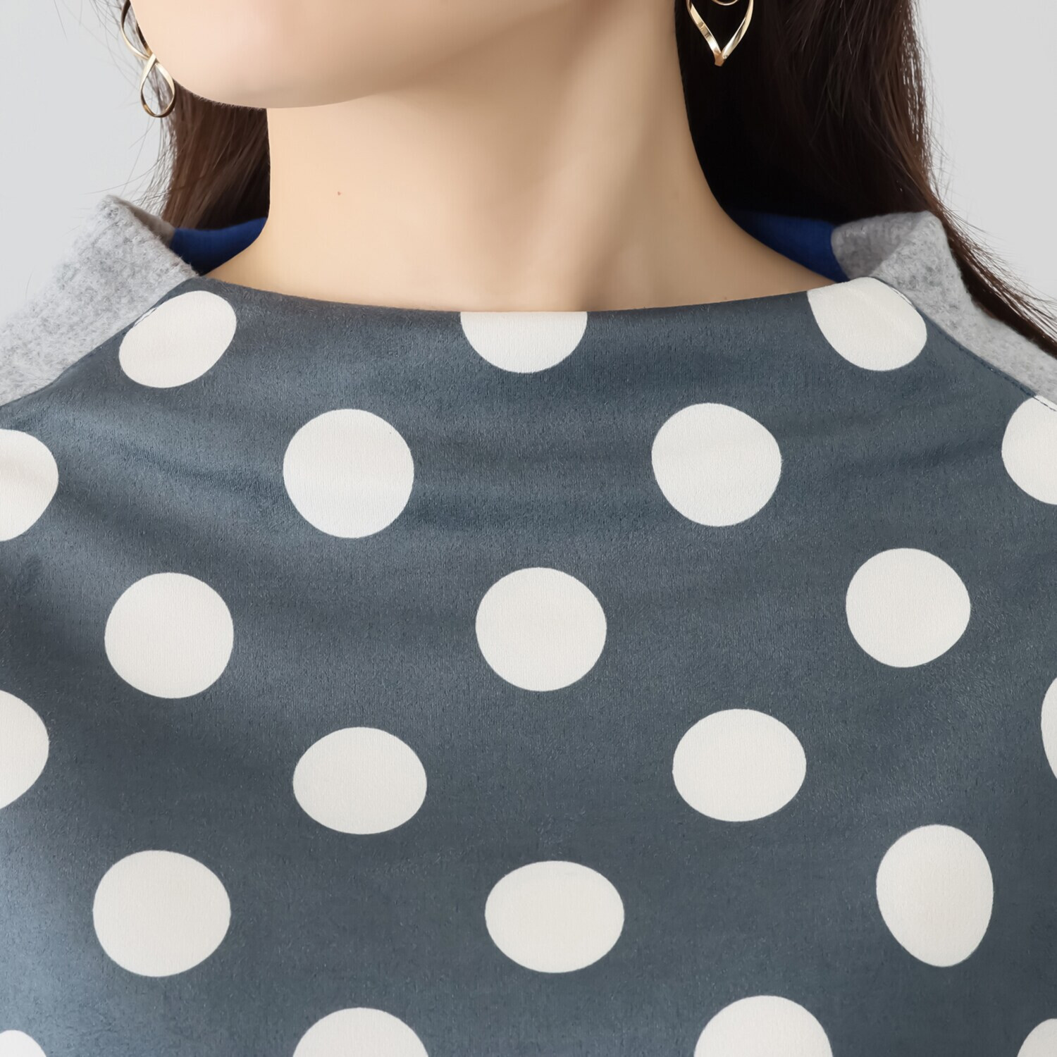 コイビトミサキ 異素材ドット切替 プルオーバー