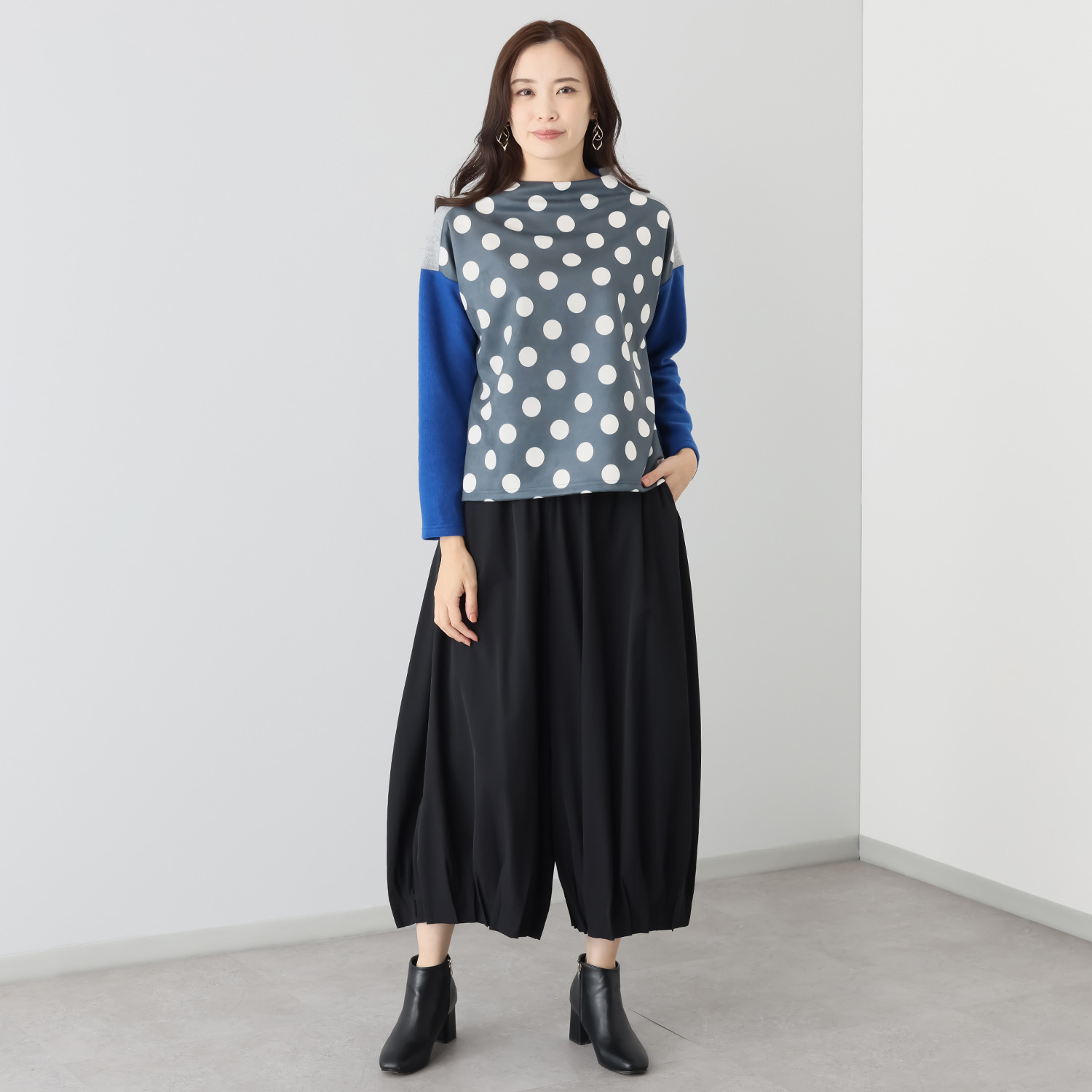 コイビトミサキ 異素材ドット切替 プルオーバー