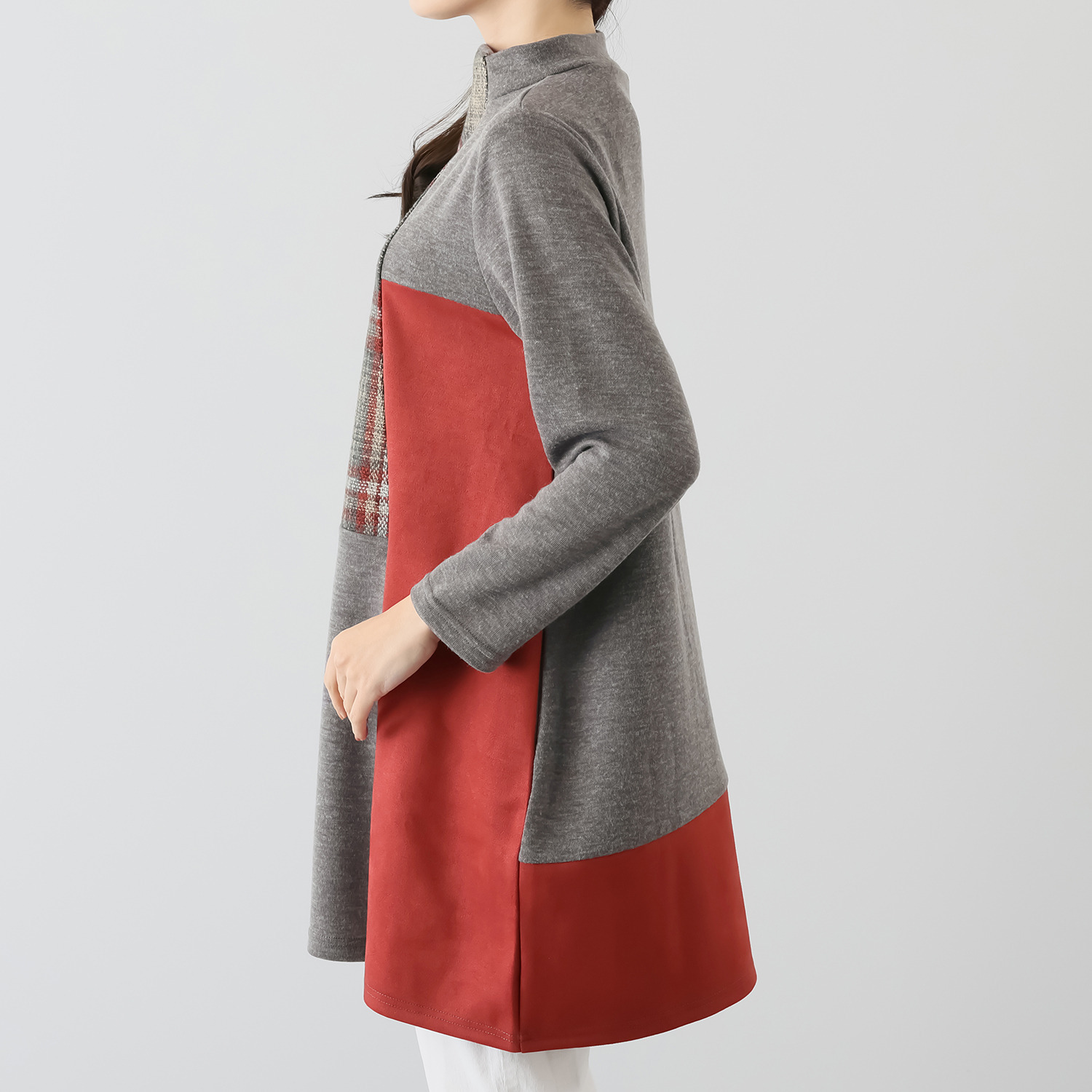 コイビトミサキ チェック柄 切替デザインチュニック