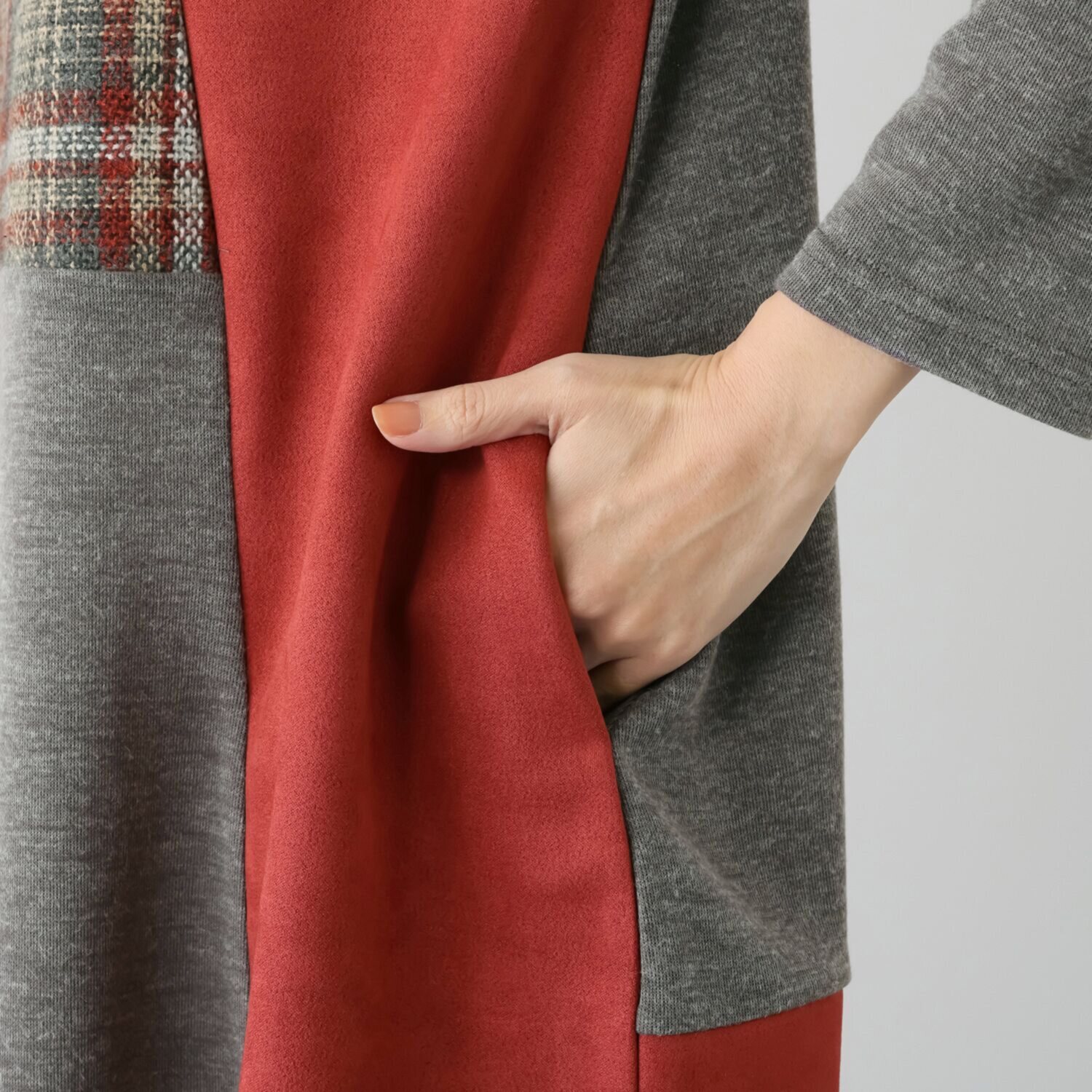 コイビトミサキ チェック柄 切替デザインチュニック