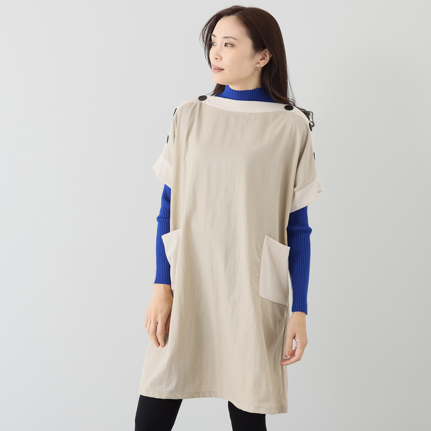 コイビトミサキ 肩ボタンアクセント チュニック