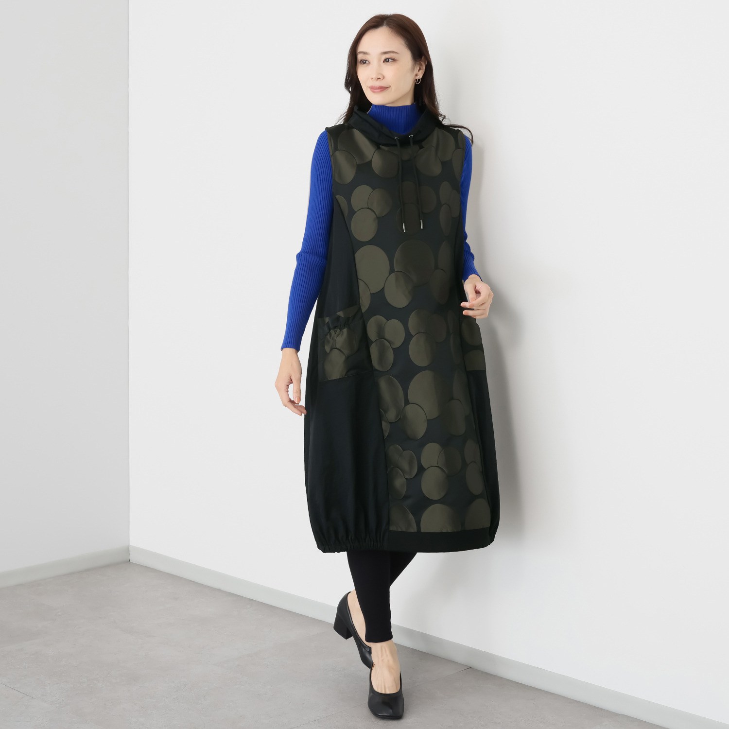 コイビトミサキ ドットジャガード ノースリーブワンピース