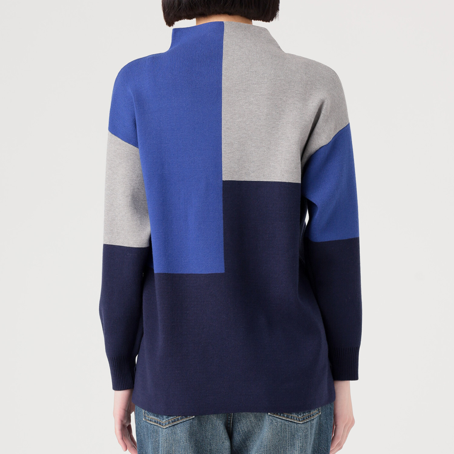 コイビトミサキ ブロッキング 配色ニット プルオーバー