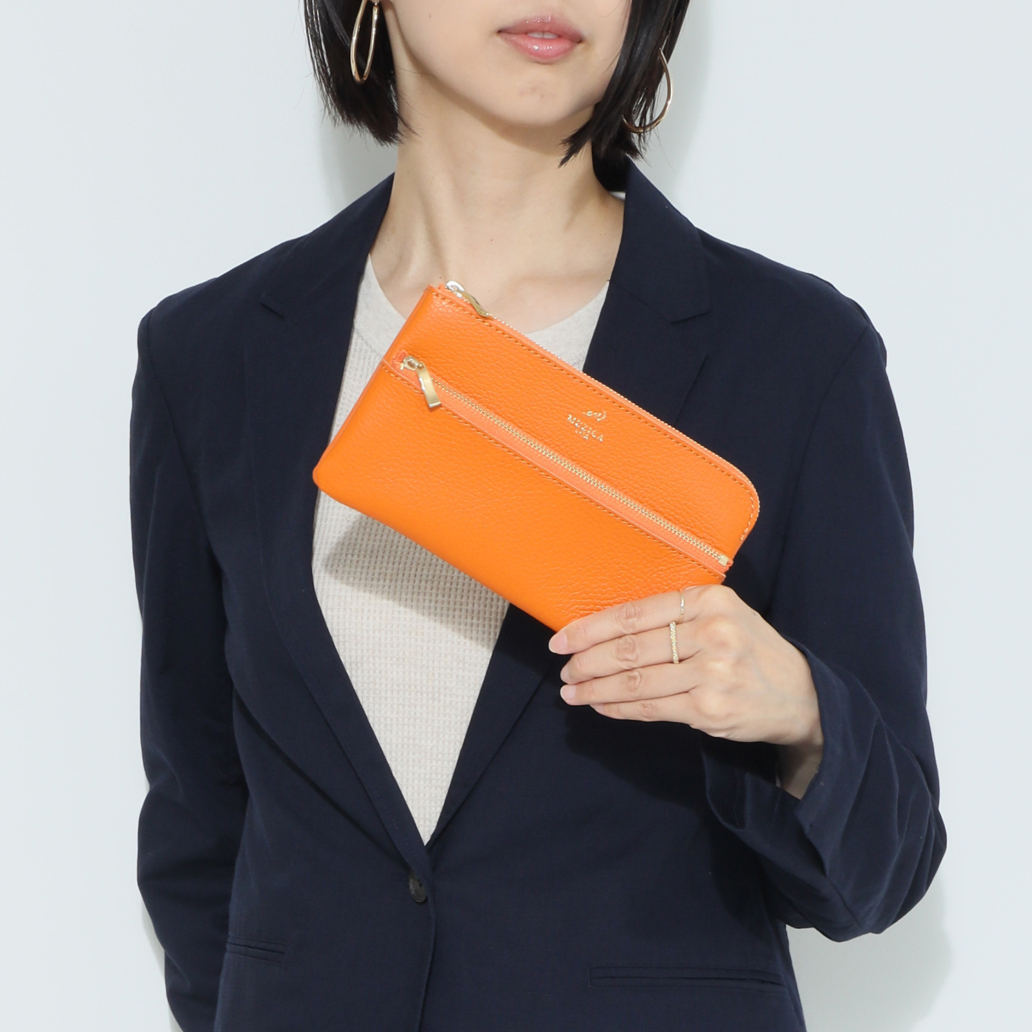 ムジカヴィータ イタリアン牛革 通帳サイズポーチ